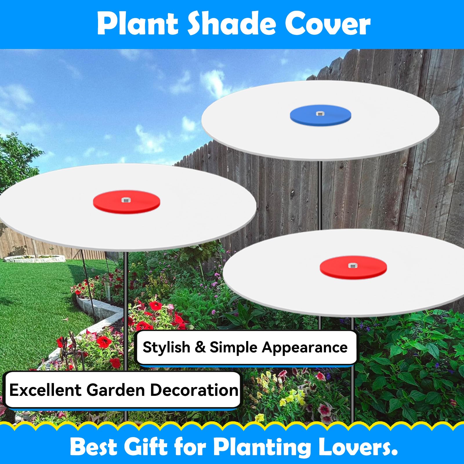 GFYYBKJ Paquete de 3 fundas para plantas al aire libre, 65% de tela de sombra de bloqueo solar al aire libre, sombrilla de disco de sombra de jardín, parasol para plantas, perfecto para tu jardín,