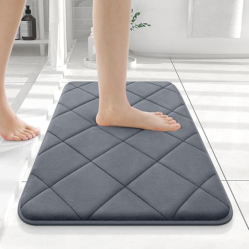 Miniatura 153 de OLANLY Tapete de baño de espuma viscoelástica de 24 x 16 pulgadas, ultra suave y absorbente, lavable a máquina, cómodo tapete de baño para suelo de