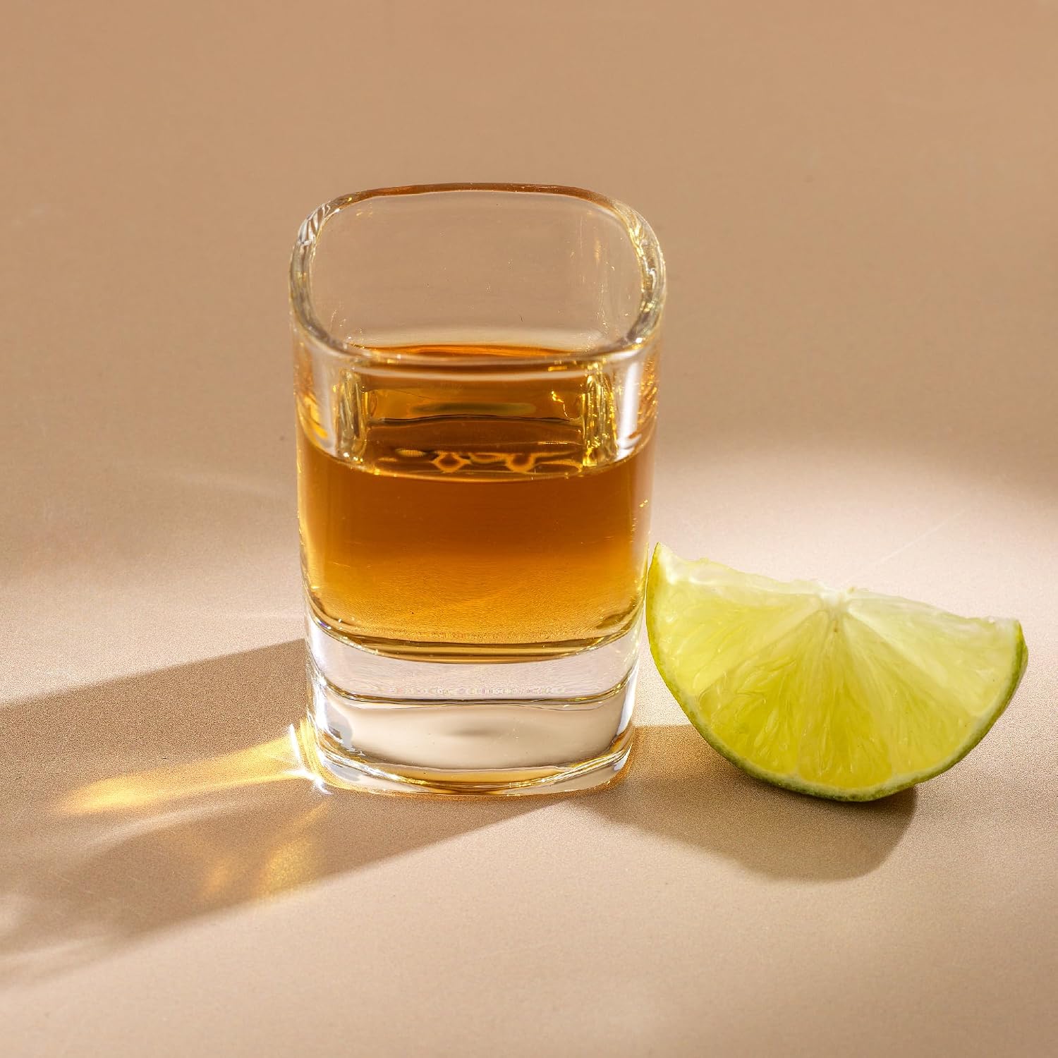 JoyJolt Glass Shot Glasses Set of 10 - City 2oz Heavy Base Square Shot Glasses, Perfect for Espresso, Tequila, Aperitif, Limoncello Liqueur
