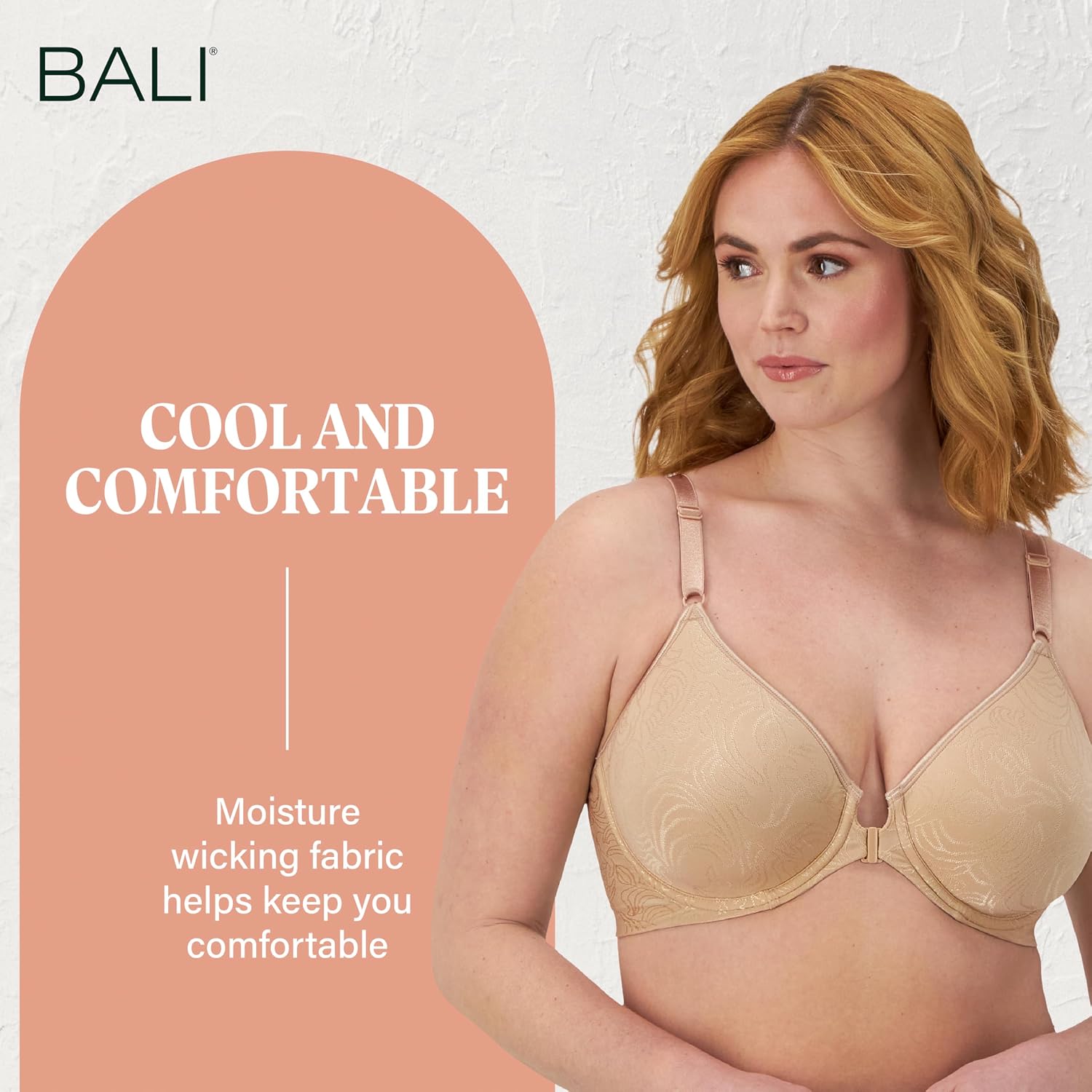 Bali Women's Everyday Bras for Women - Comfort Revolution Front Close Bras, Adjustable & Supportive, Plus Size Women