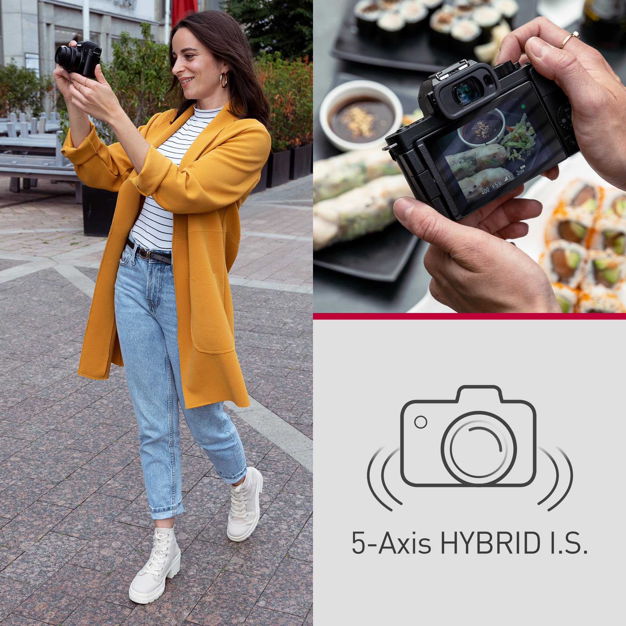 Panasonic Lumix DC-G100DKEGK Micro Four Thirds spiegellose Kamera mit Lumix G Vario 12-32 mm F3.5-5.6 Objektiv, 20,3 MP, 4K 30p & FHD 60 Video, Vlogging-Cam, Freiwinkel-Monitor, USB-C-Ladung, Schwarz
