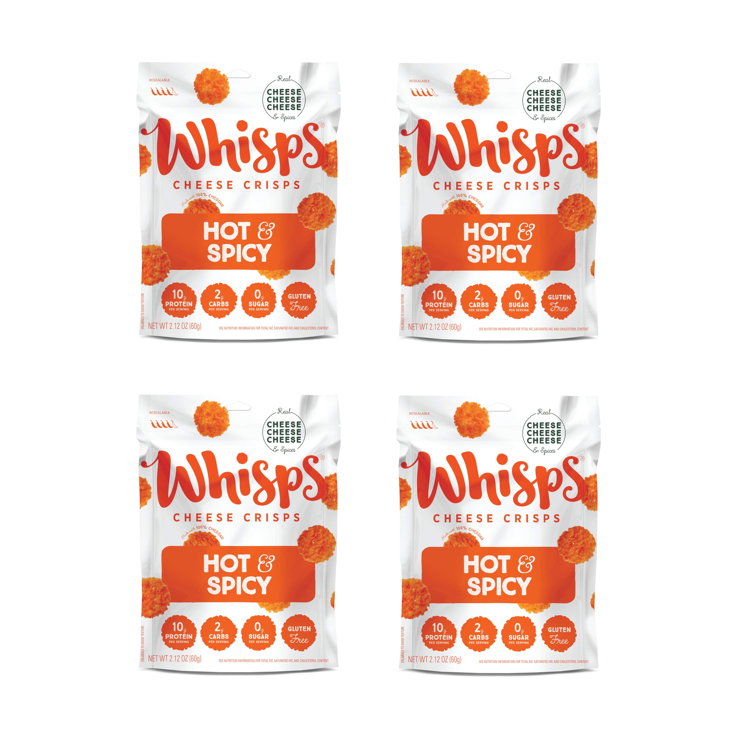 Buy Whisps Cheese Crisps Hot & Spicy Cheese Snacks, Keto Snacks, 20g