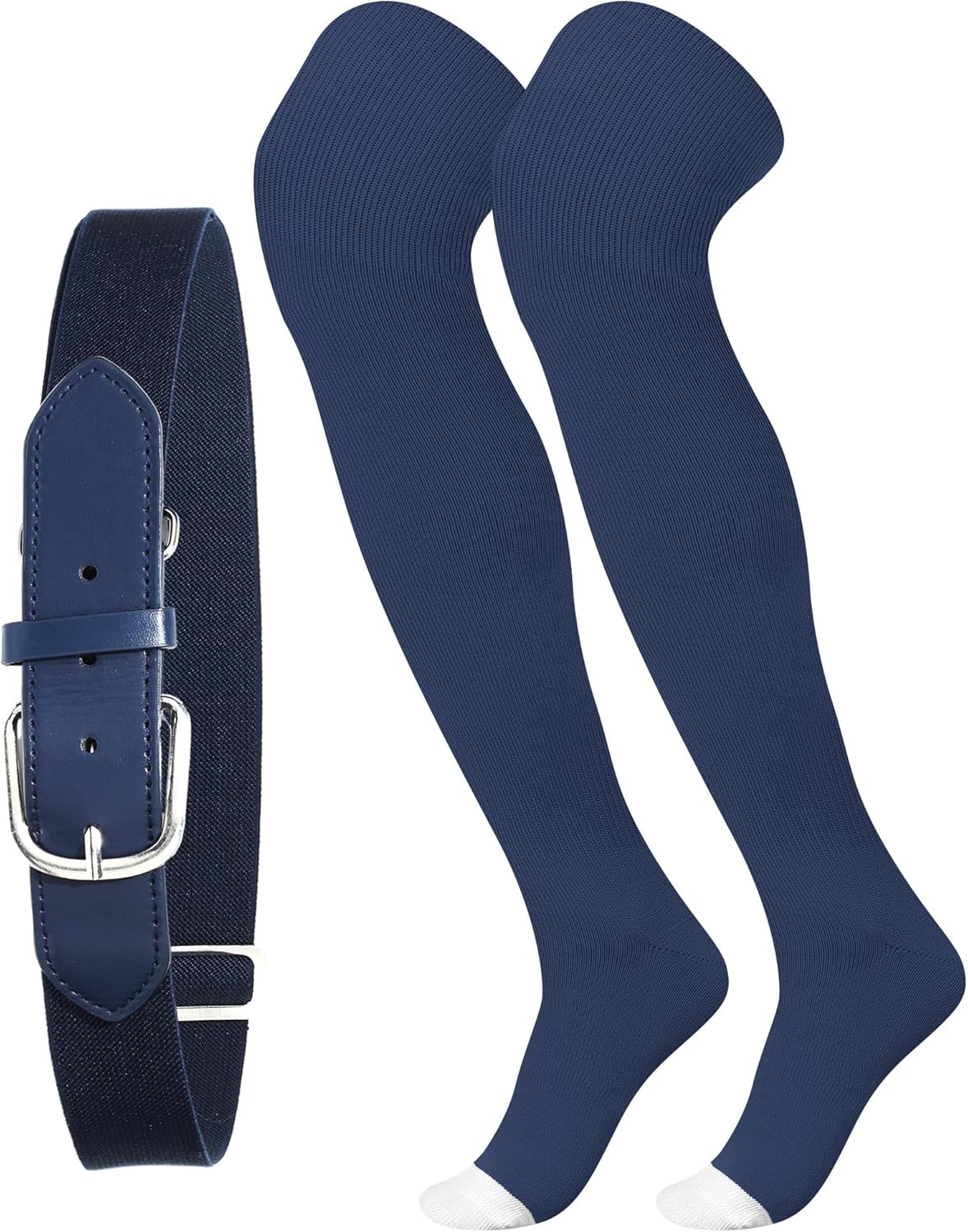 Jeyiour High Football Socks and Belt Set Sport over the Knee Baseball Softball Soccer Socks Extra Long for Women Men Adult