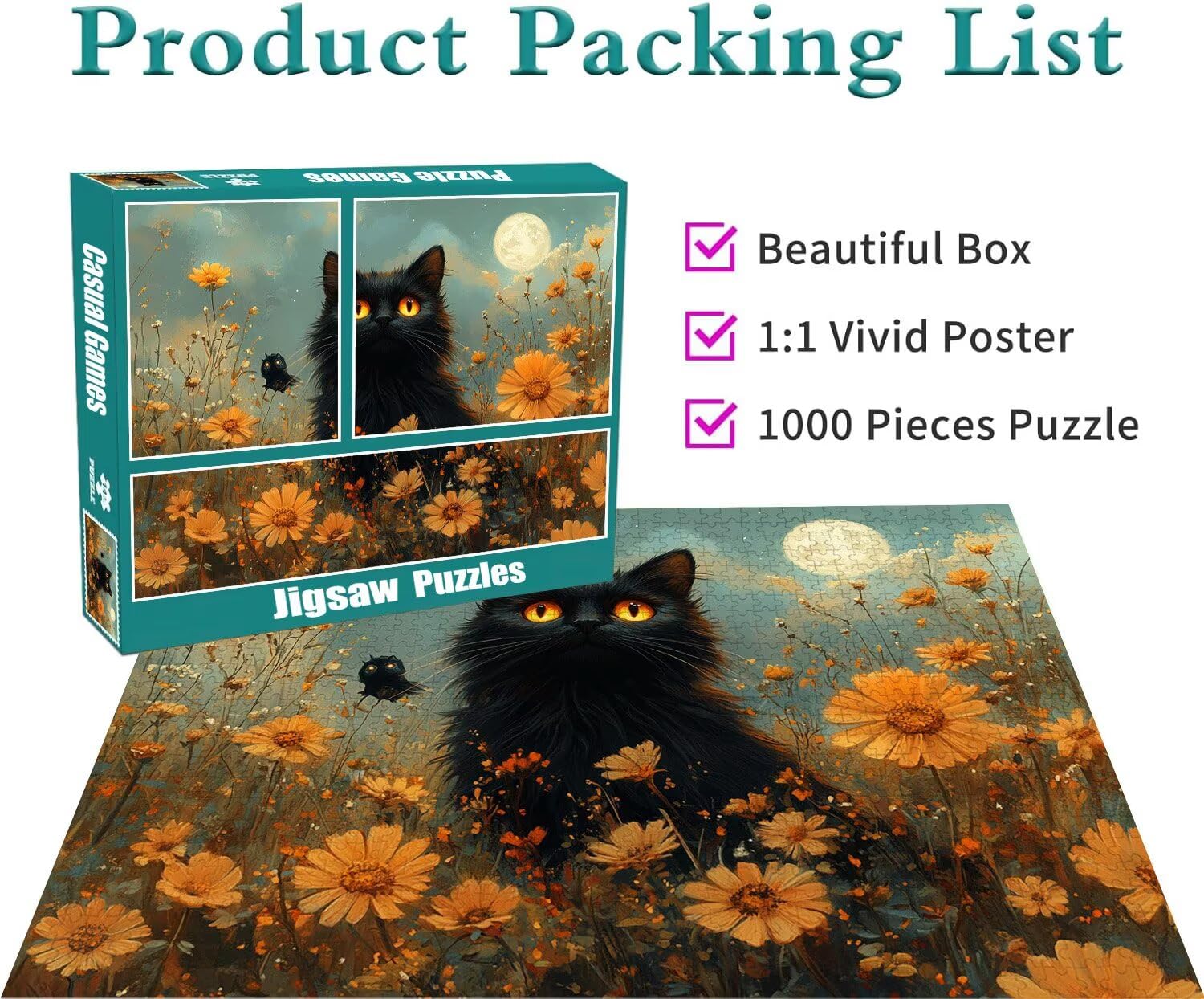 Puzzle Erwachsene 2000 Teile Katze Blume Educa Jigsaw für Kinder ab 8 Jahren Mädchen Jungen, Erwachsene Impossible Klassische Puzzles Schwer, Anspruchsvoll Spielspaß, Als Geschenke 70x99cm t-688