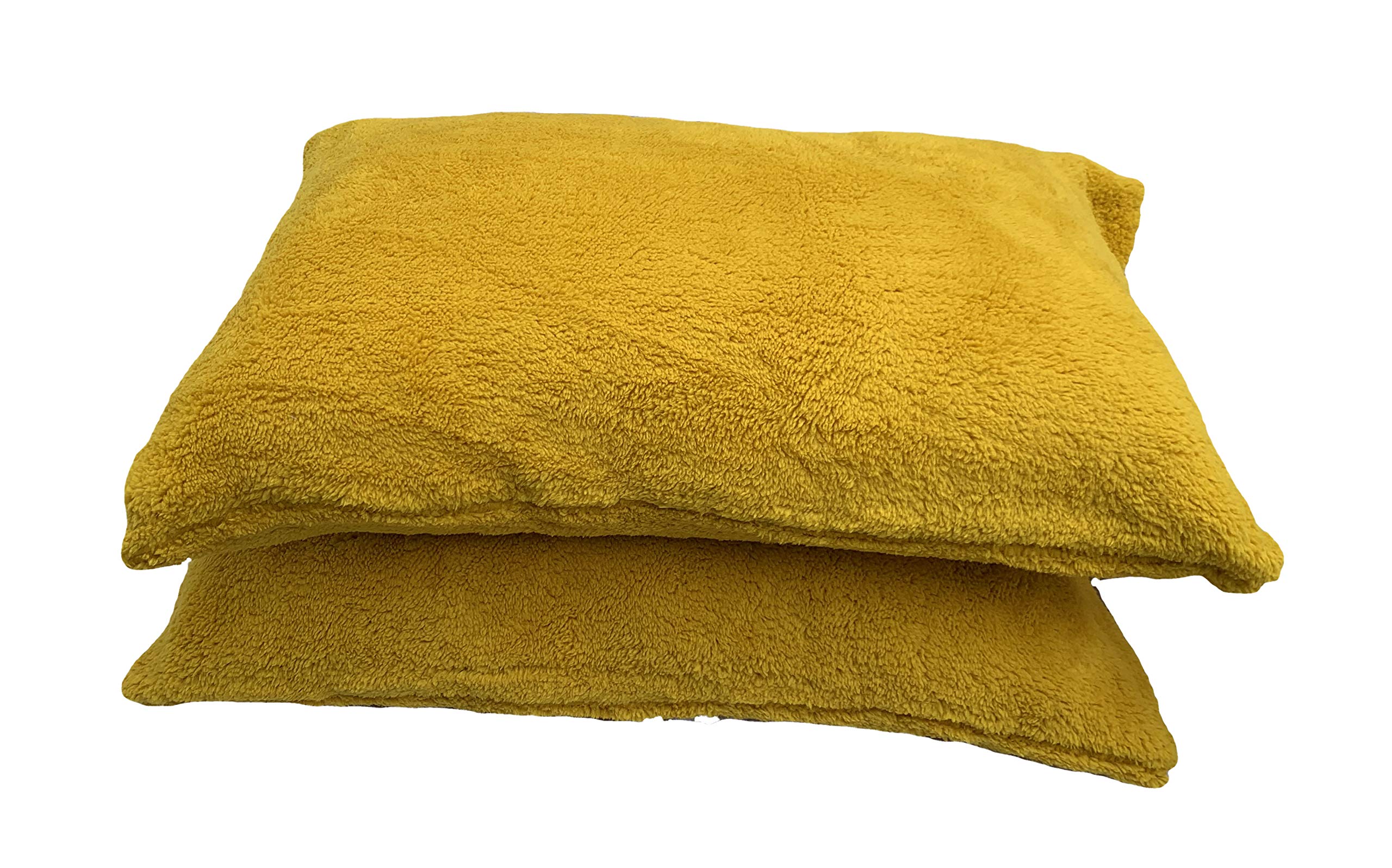 Arlinens Yellow Teddy Bear Warm, Cosy & Soft Pair Of Pillowcases, Teddy Fur/Sherpa Pair Of Pillowcases Only 50Cm X75cm (Mustard)