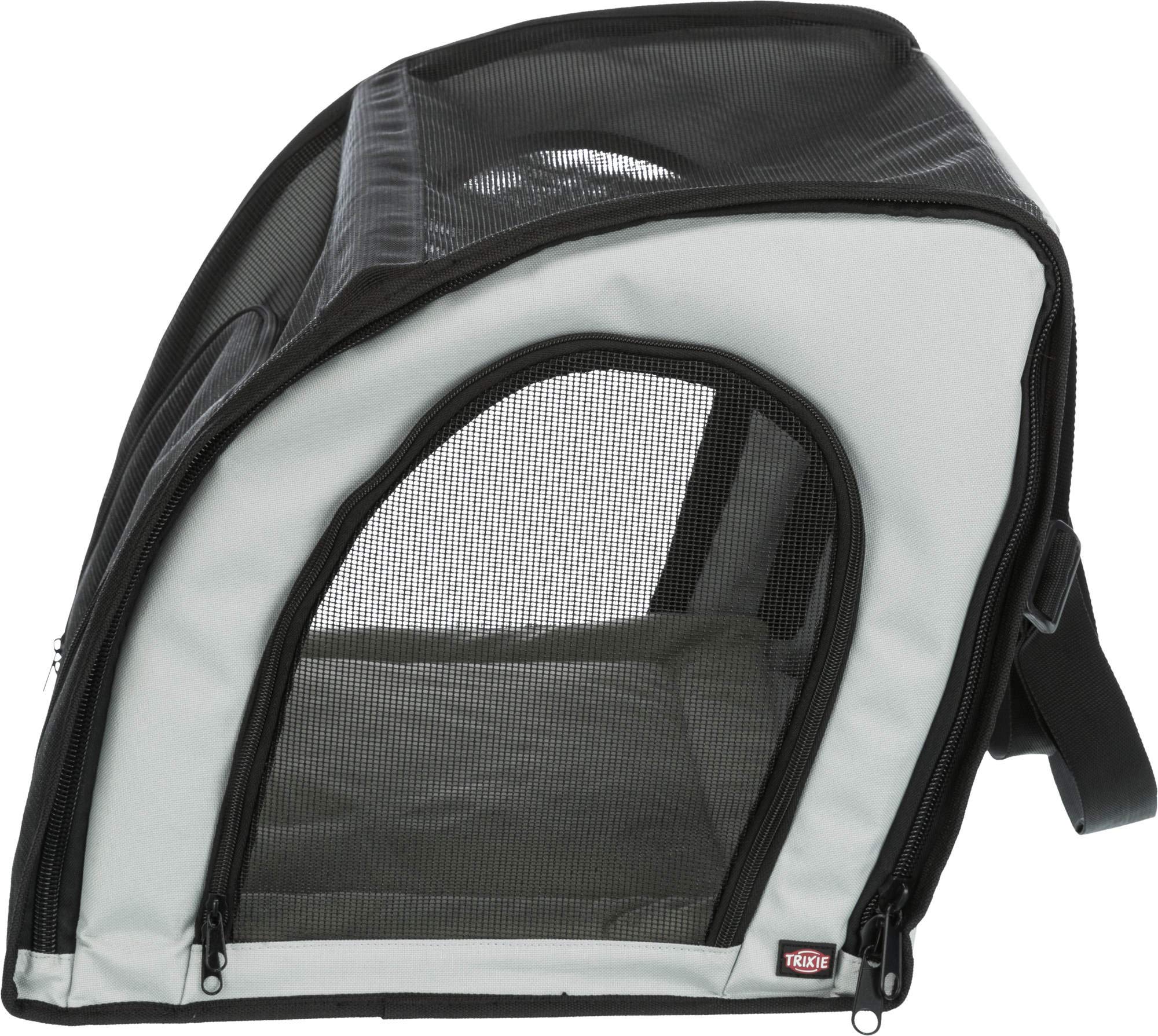 Trixie - Asiento para Coche 44 × 37 × 40 cm, Gris Negro, Funda Protectora para Perros, Fácil de Instalar, Comodidad y Seguridad en Viajes en Coche