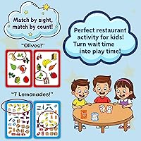 Vista 2 de Juego premiado Dinner Rush - Actividades de restaurante para niños en tamaño bolsillo - 2 en 1: emparejamiento de imágenes y cantidad