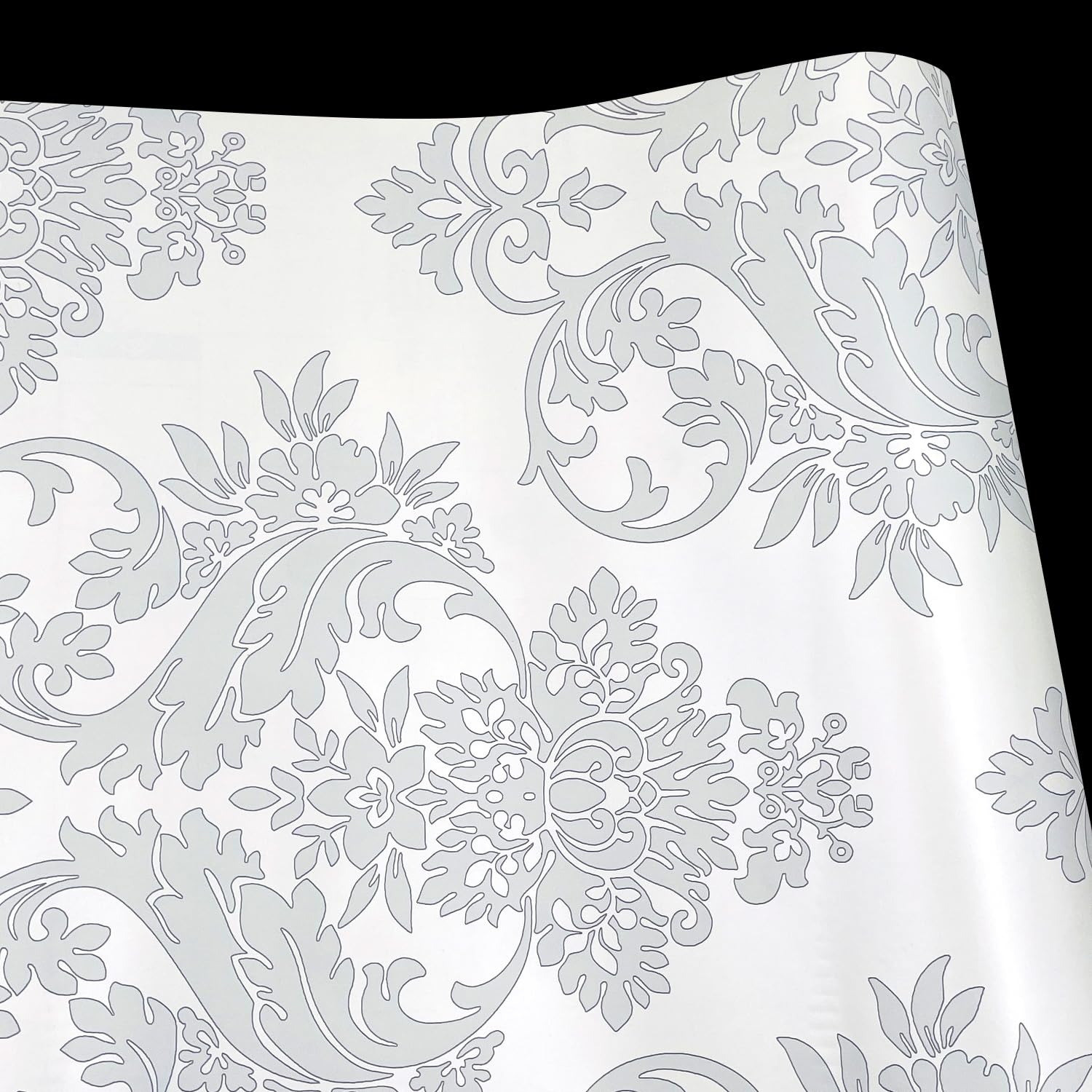 Papier autocollant étagère Simplelife4u gris floral pour masquer les tiroirs usés