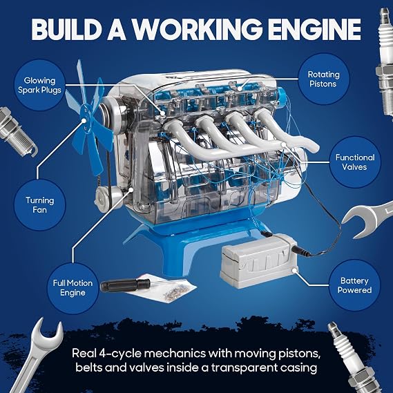Discovery DIY Model Engine Kit for Kids, Ages 8+