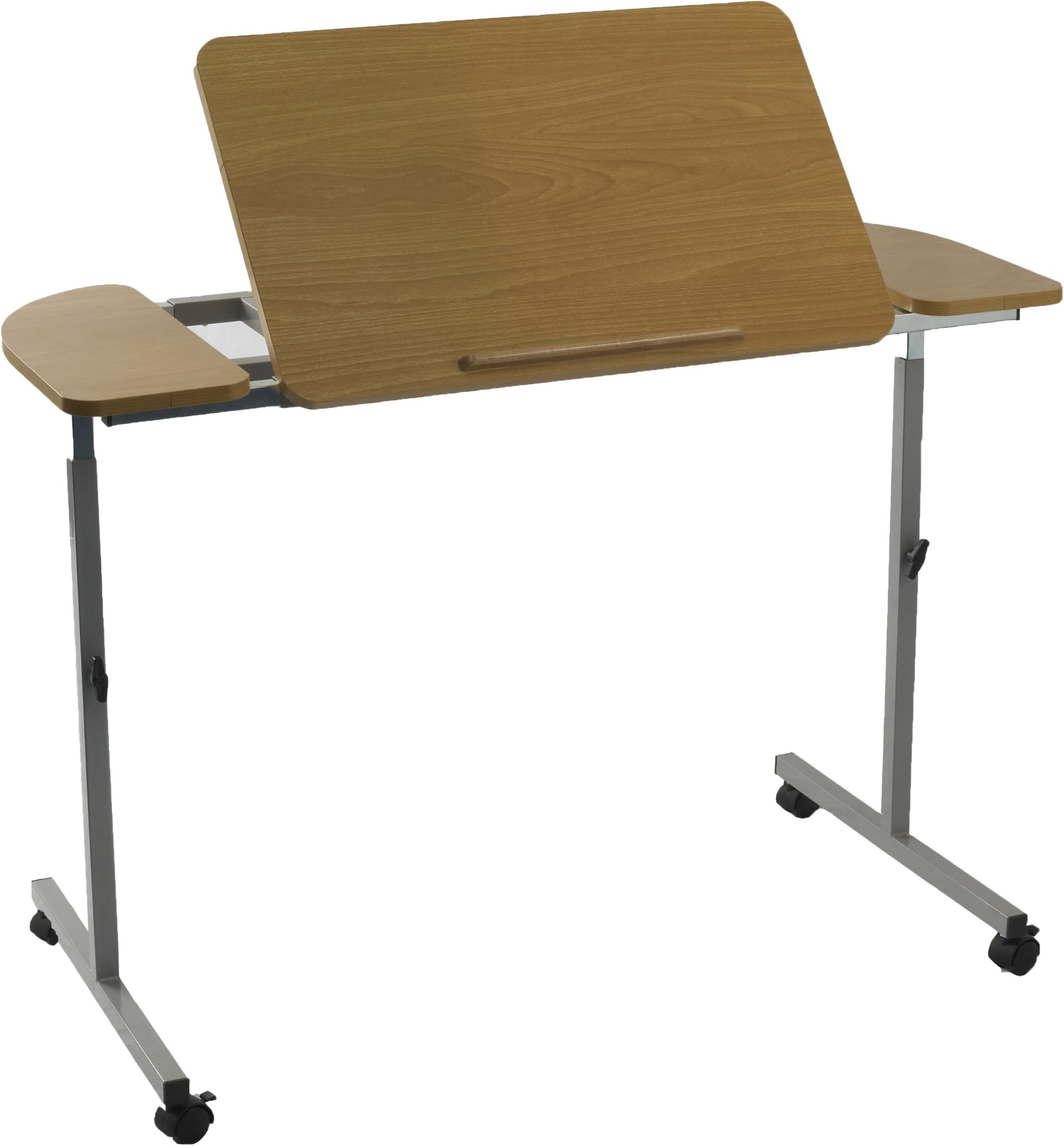 NRS Healthcare M66832 Wheeled and Tilting Over Bed or Chair Table - Height and Width Adjustable