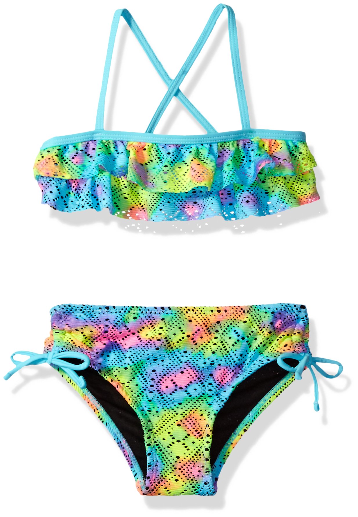 Breaking Waves Girls' Tie Dye Crochet Two Piece Swimsuit