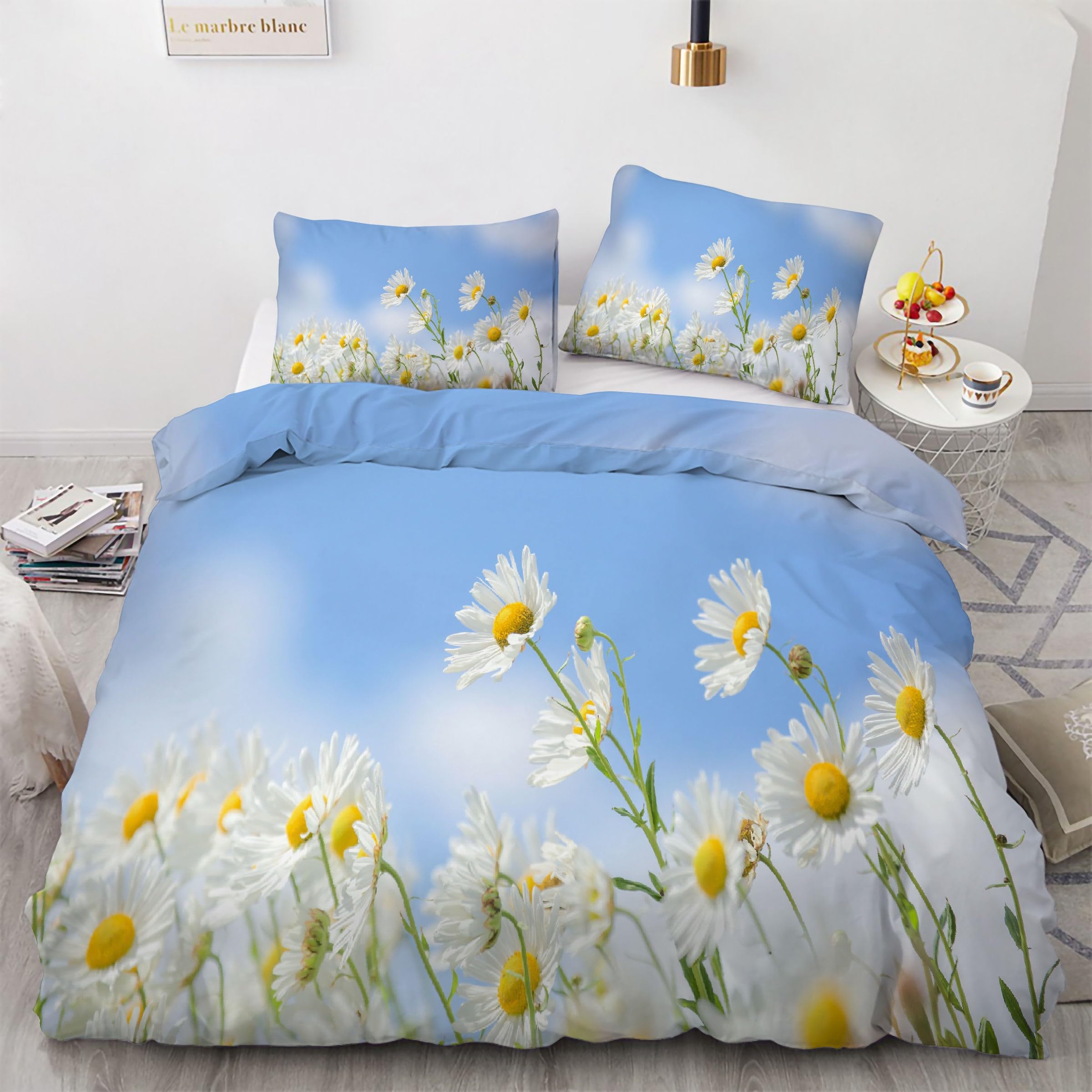 Housse de couette 160x200 marguerite pour retrouver le bonheur d'un lit douillet