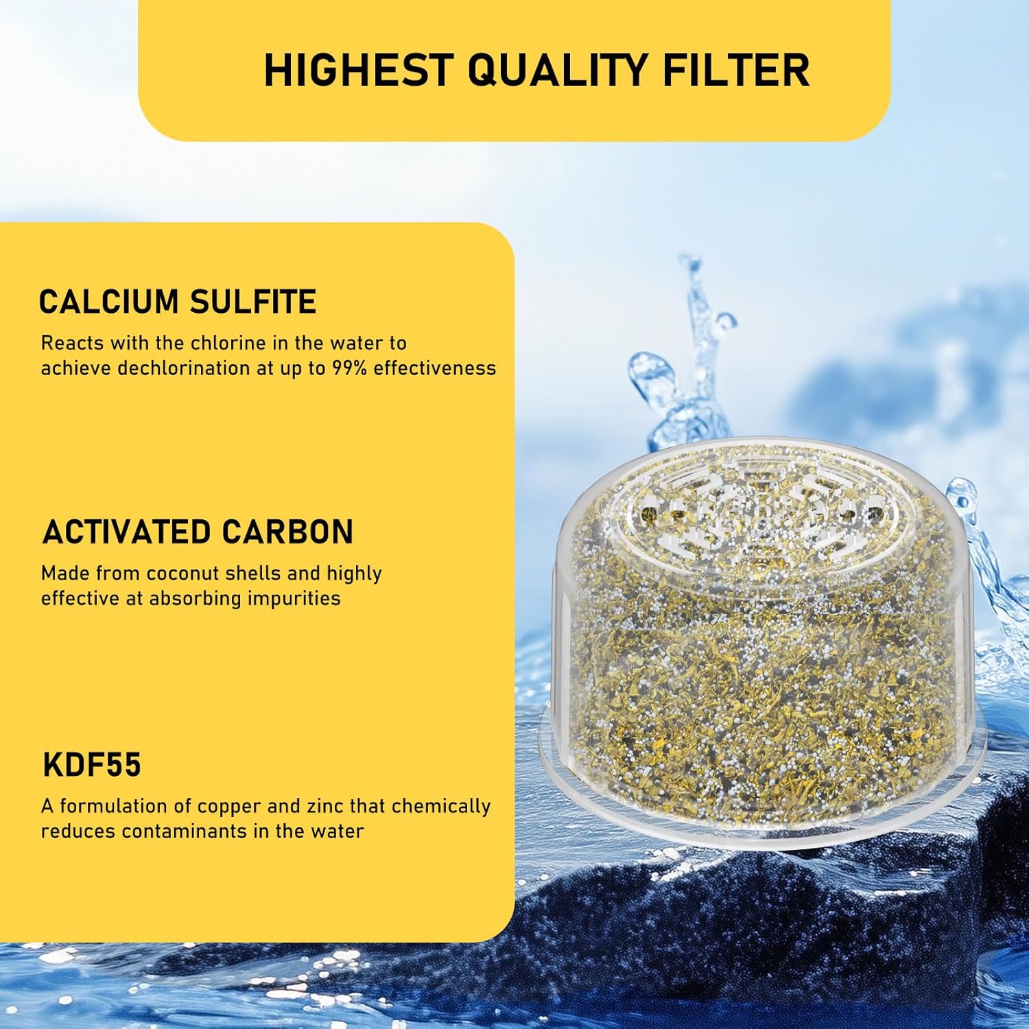 2 Pack Shower Head Filter Replacement Cartridge Compatible with All Canopy Fixed & Handheld Filtered Shower Head, Shower Filter For Hard Water - Image 3