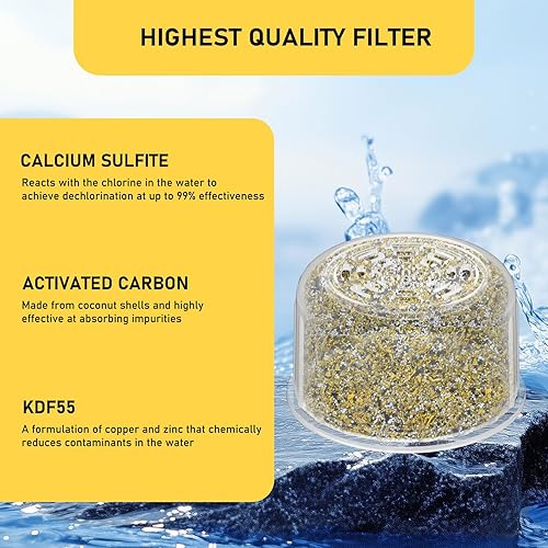 Miniatura 3 de Paquete de 4 cartuchos de repuesto de filtro de cabezal de ducha compatibles con todos los cabezales de ducha fijos y de mano, filtro de ducha para