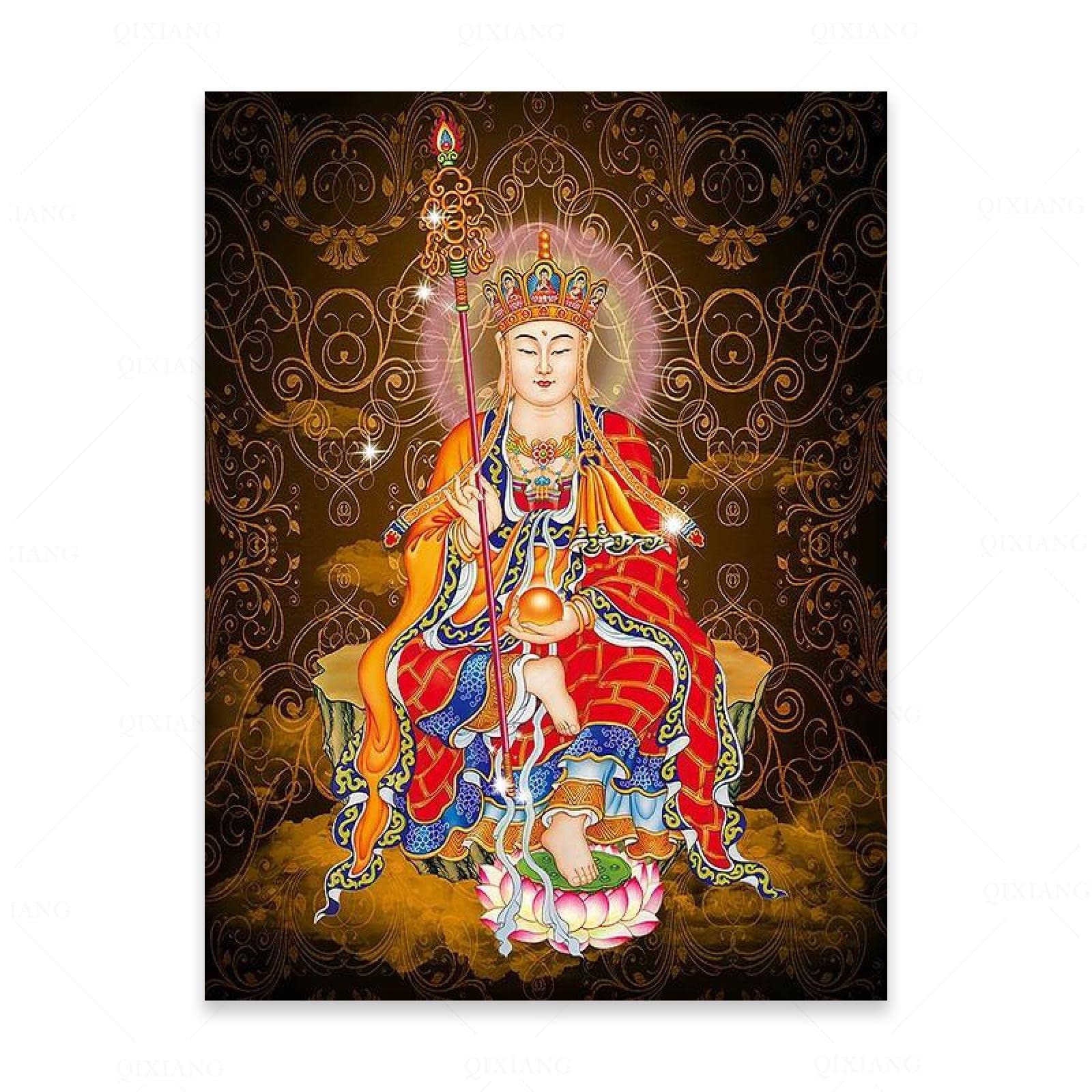Amazon｜キャンバス絵画Ksitigarbha仏教禅Hdアート絵画ポスタークリア