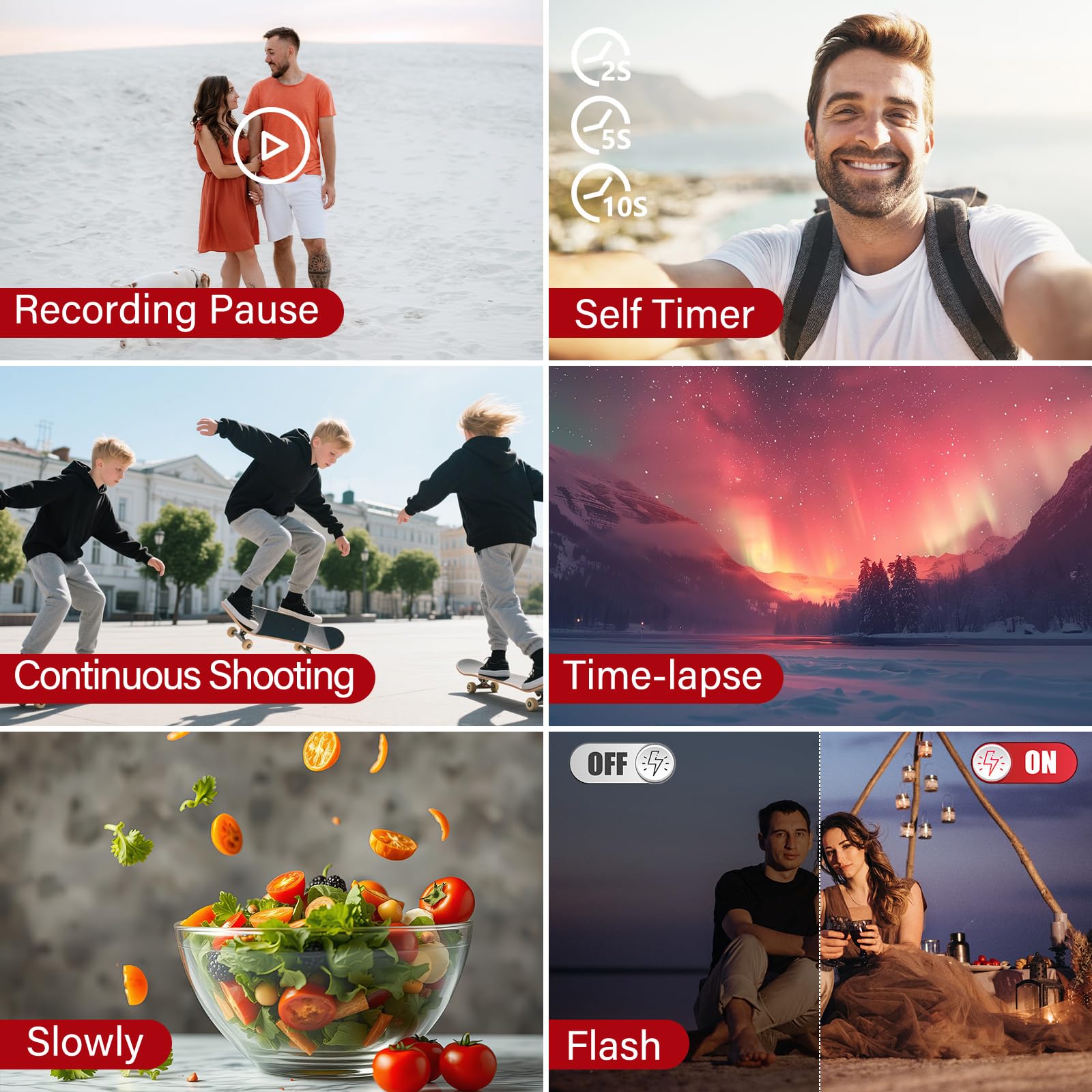 Fotocamera digitale 8K – Telecamera WiFi per fotografia 88MP – Autofocus Vlogging Camera per YouTube – Videocamera UHD per fotografi principianti con schermo flip da 3 pollici 180°, zoom 18x, paraluce