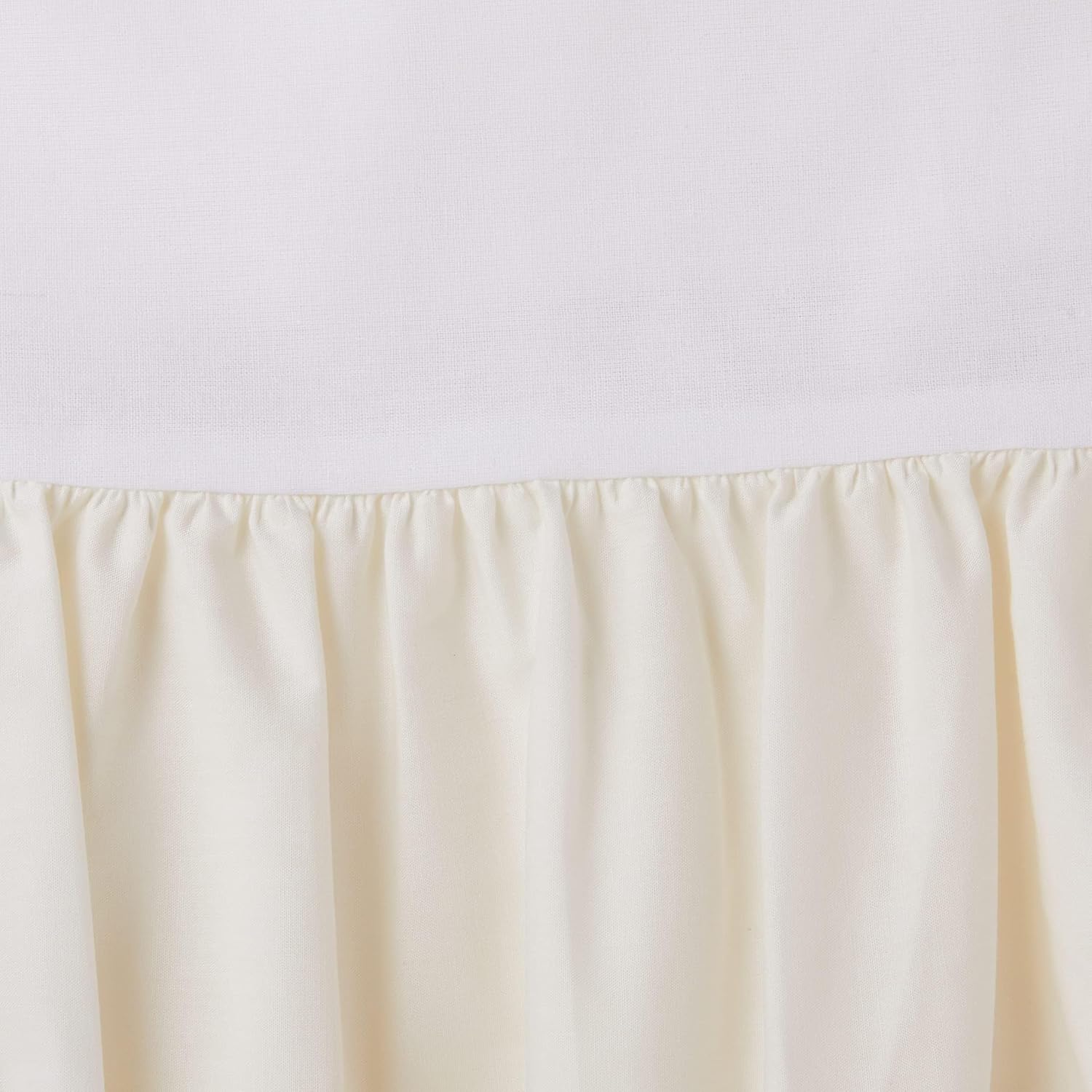 American Baby Company 100% Natural Cotton Percale Ruffled Crib Skirt, Beige, 52"L x 28"W + 13.5"
