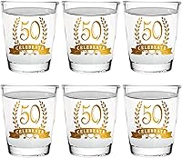 Vista 12 de Vasos de chupito de cumpleaños, regalos de feliz cumpleaños para mujeres y hombres, juego de 6 vasos de chupito de 2 onzas, con caja de regalo