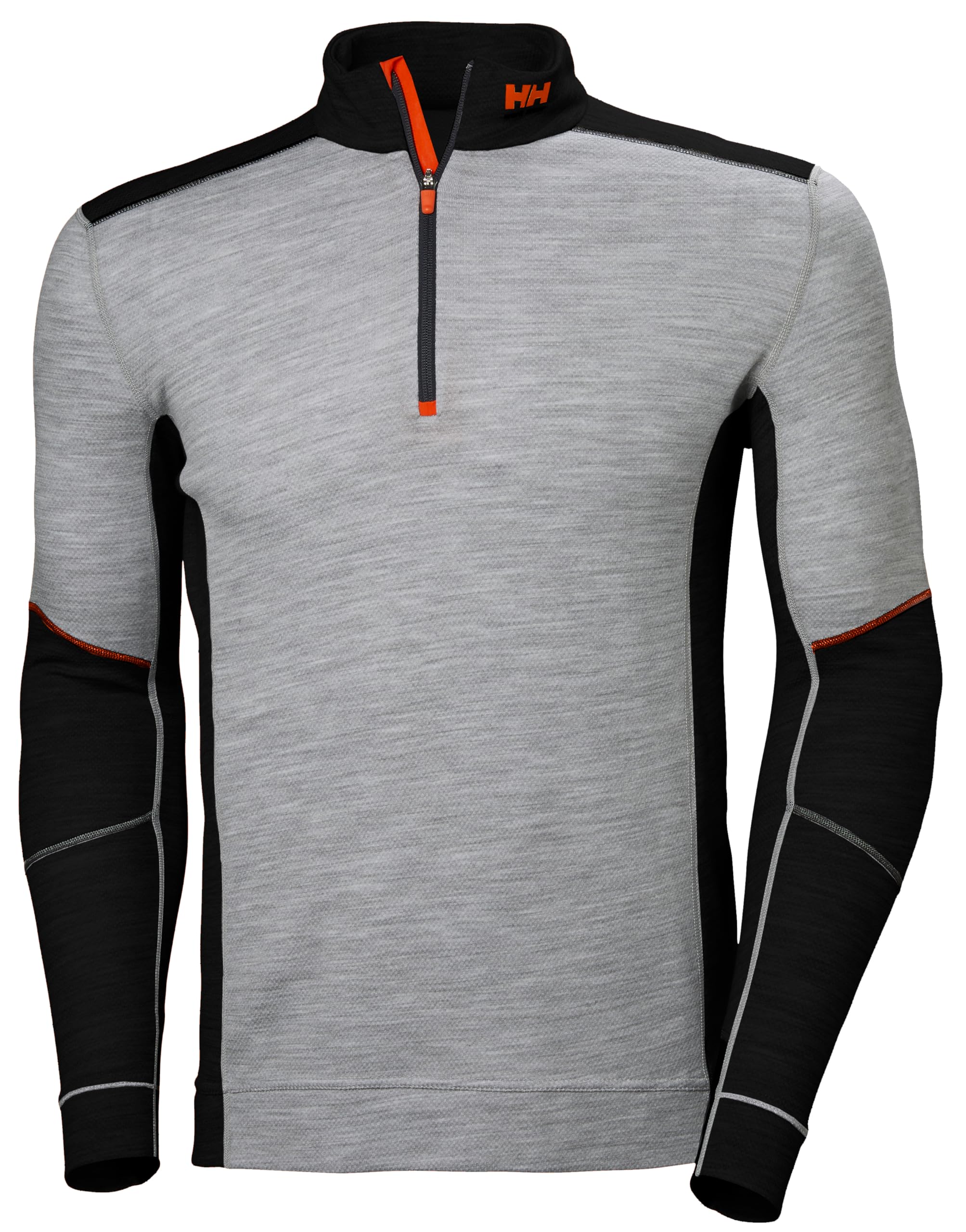 Helly Hansen Grey Melange/Black 75107 Lifa Base Layer Merino Half Zip
