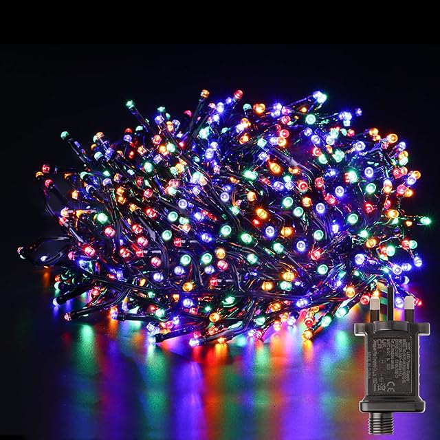 GlobaLink Outdoor Christmas Lights Cluster Christmas Lights 8 Modes 760LED Timer Christmas Tree Lights Plug in 7.6M Waterproof for Outdoor Indoor Xmas Tree Garden Party Decor-Multi Colour