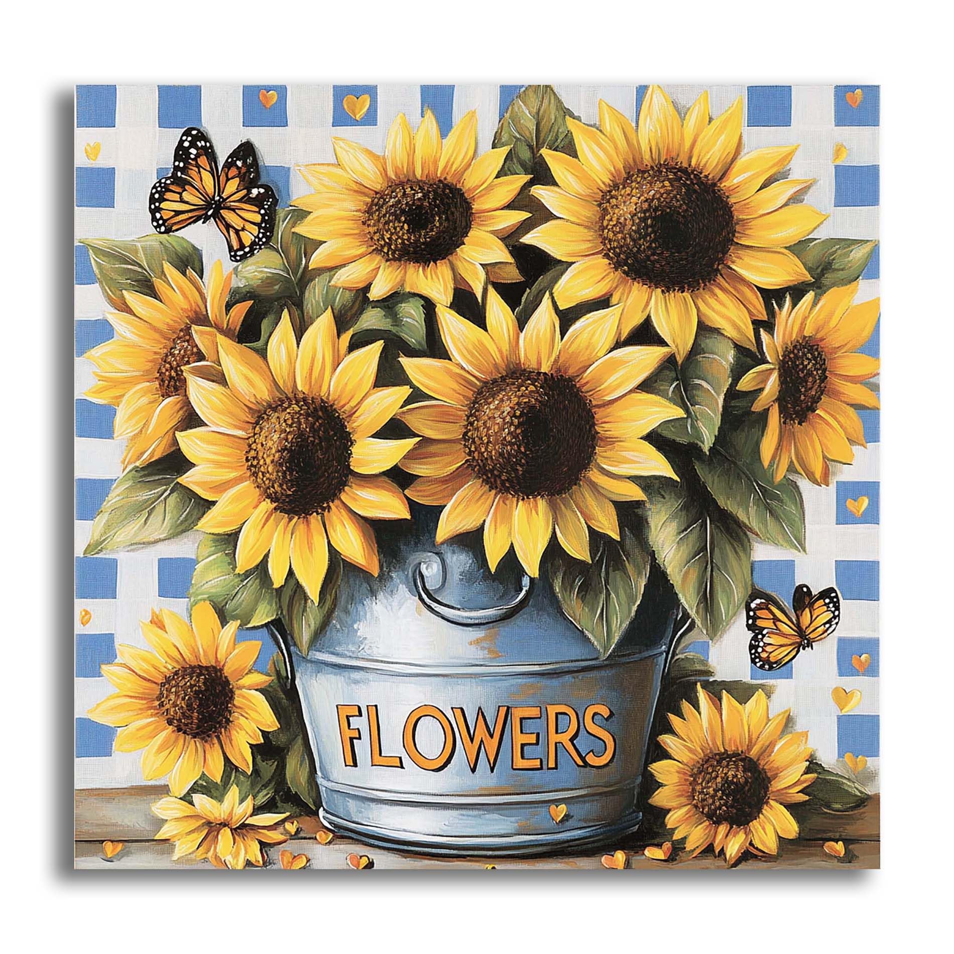 VAIIEYO 5D DIY Diamond Art Kits for Adults Sunflower Flower, Diamond Art Flowerpot Butterfly, Diamond Painting Kits Full Drill Round Rhinestone Craft