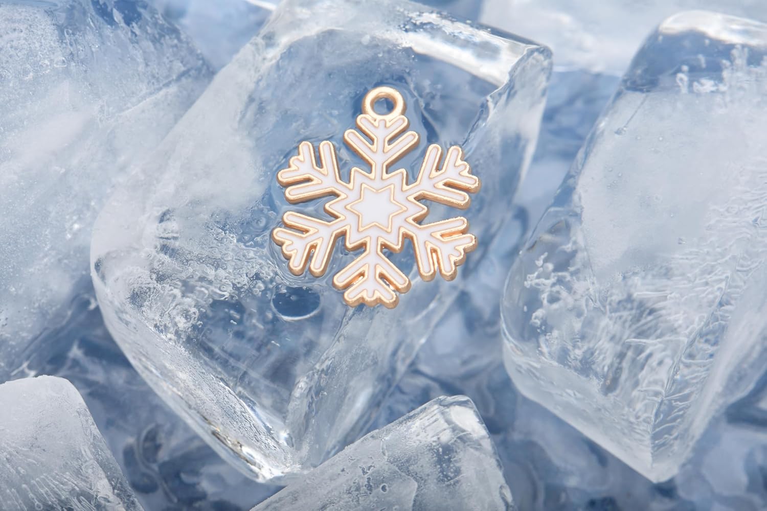 Pack of 80 White Snowflakes Enamel Charms Gold Plated Colored Pendants Accessories for Necklace Bracelet Jewelry Making DIY Crafting - Image 4