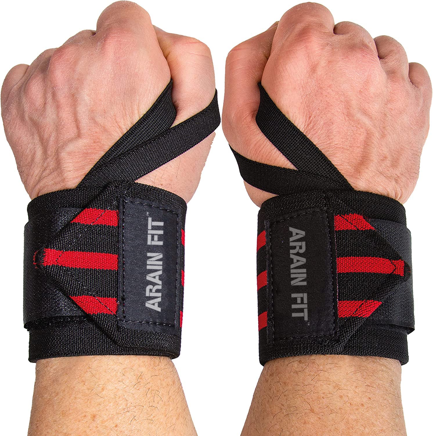 ARAIN FIT Wrist Supporter for Gym Wrist Band for Men Gym & Women with Thumb Loop Straps - Wrist Wrap Gym Accessories for Men Hand Grip & Wrist Support Sports Straps for Gym, Weightlifting (Red) (B0BLC7GCXS) Amazon Price History, Amazon Price Tracker