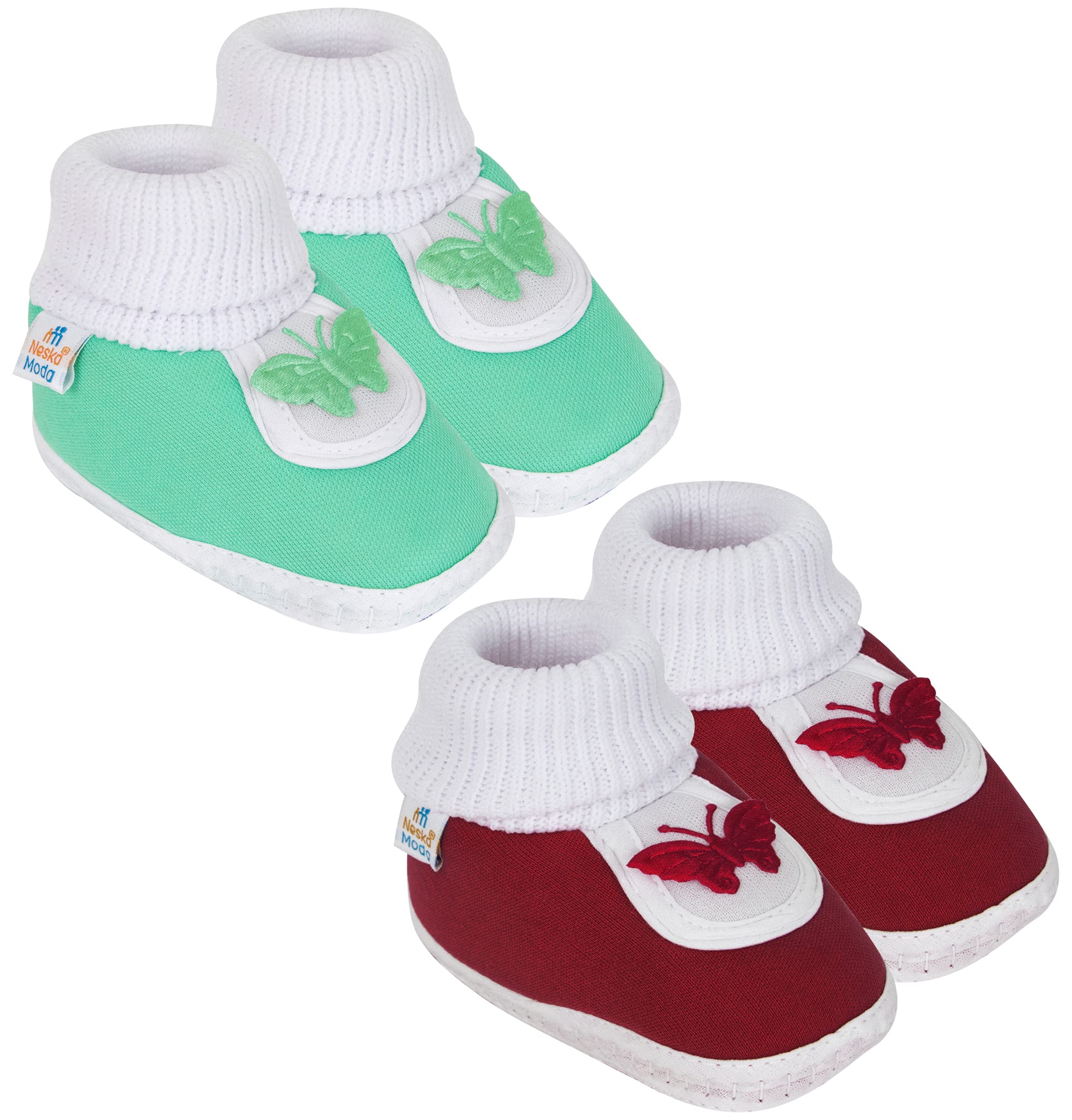 Pack of 2 Unisex Baby Booties For 6 To 12 Months (Green,Maroon)-image-6