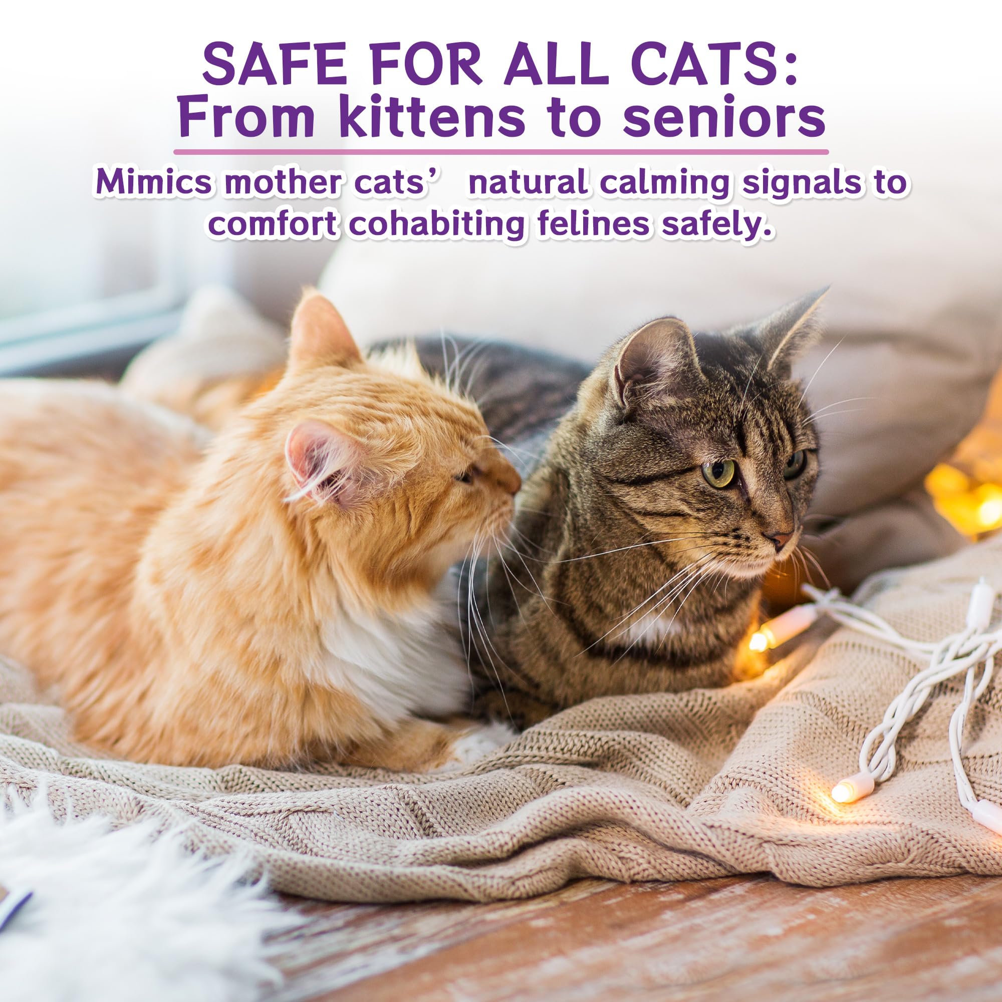 9-in-1 Katze Pheromon Beruhigende Diffusor, Pheromon Diffusor für Katzen, Angst lindern, Helfen, Kämpfe zu reduzieren, Sprühen & Kratzern, Drogenfrei & Geruchlos Sicher (3 Stecker + 6 Refills) 180 Tag