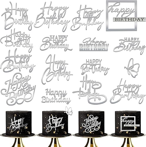 Miniatura 8 de 16 adornos de acrílico para tartas de cumpleaños, decoración lateral para tartas, suministros de decoración de pasteles, decoración de cupcakes para