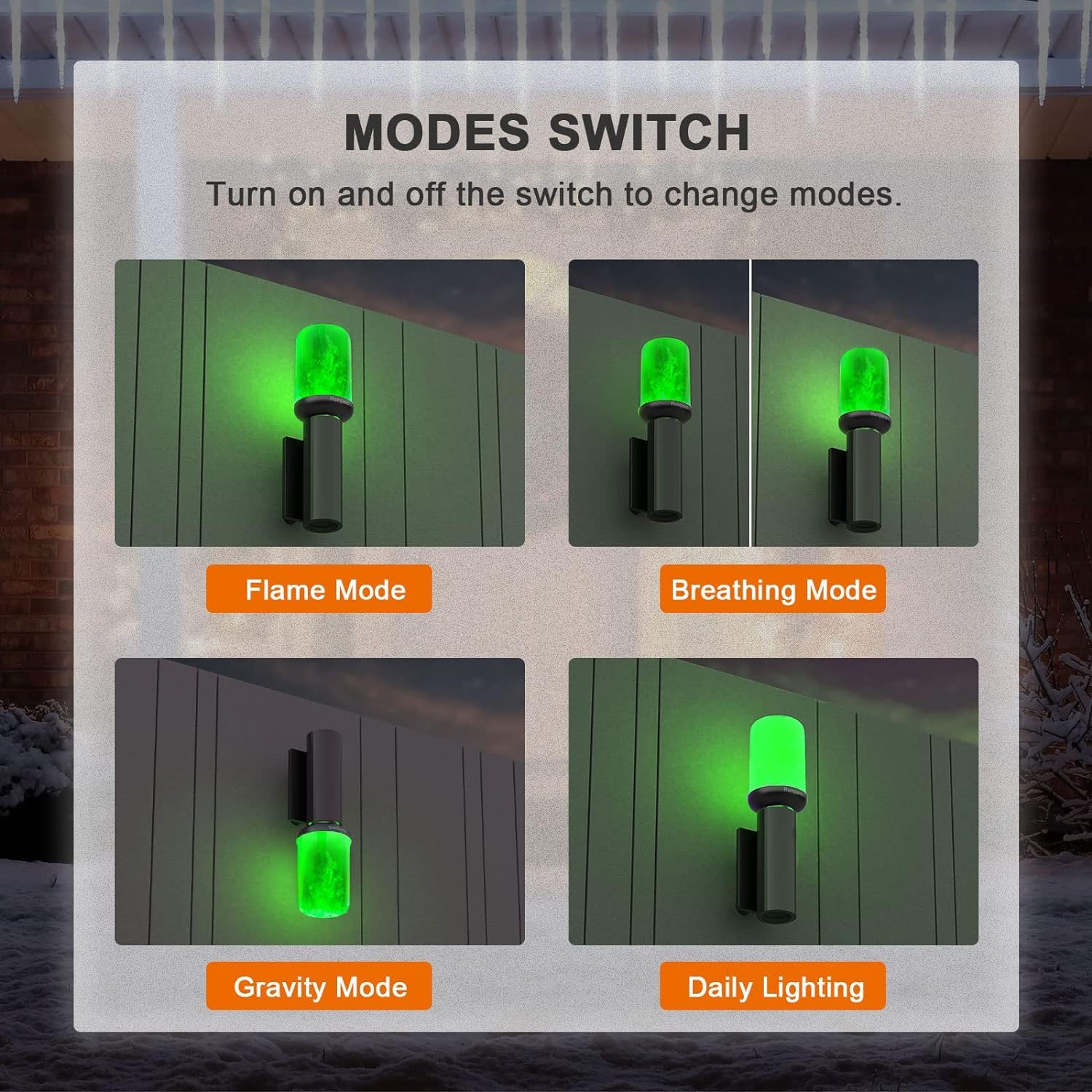 Hompavo - Focos LED con forma de llama, modo de cambio de dirección, sockets E26/E27, para interior y exterior, para fiestas de Halloween, Navidad en casa, paquete de 2, verde Decoraciones navideñas,