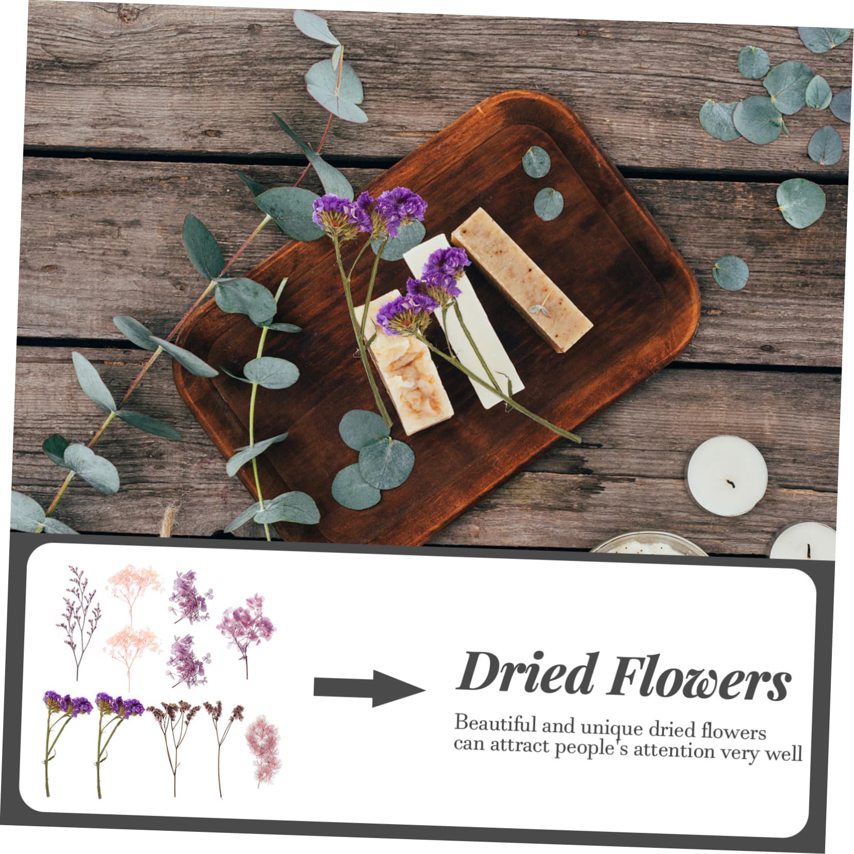 Abaodam 5ensembles Fleurs Séchées Naturelles pour Matériaux Artisanaux Décoration Unique pour Scrapbooking Manucure Et Créations Personnelles pour La Créativité
