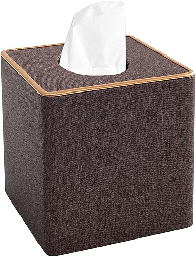 Miniatura 13 de Cubierta de caja de pañuelos rectangular, soporte de caja de pañuelos retro de piel sintética, organizador de pañuelos faciales, caja de Caja de