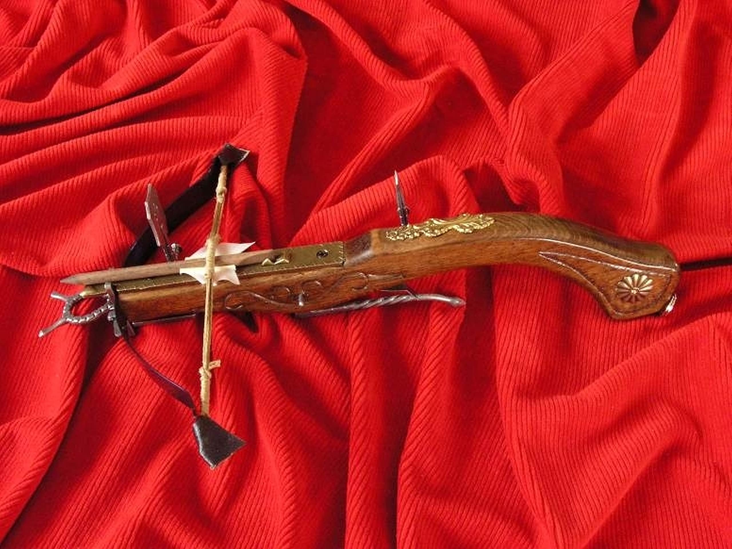 Pistolenarmbrust Holzarmbrust 33 cm W0P Mittelalterliche Armbrust für historische Rekonstruktion für einen Sammler oder als Geschenk Feuert Nicht.