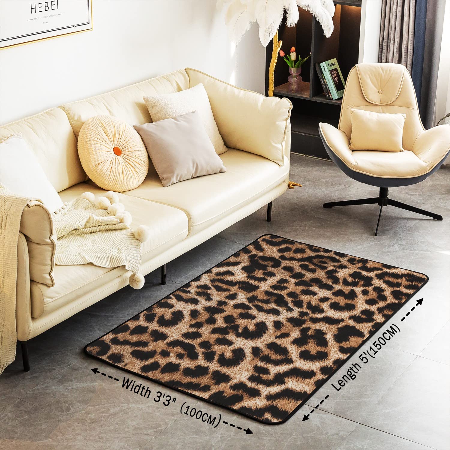 Leopard Drucken Teppich Gepard Gedruckt Down Indoor Fußmatte Schwarz Braun Leopard Wohnzimmer Teppiche Afrika Wild Tier Pelz Muster Akzent Teppich Luxus Zimmer Dekor Moderne Teppich 100x150cm