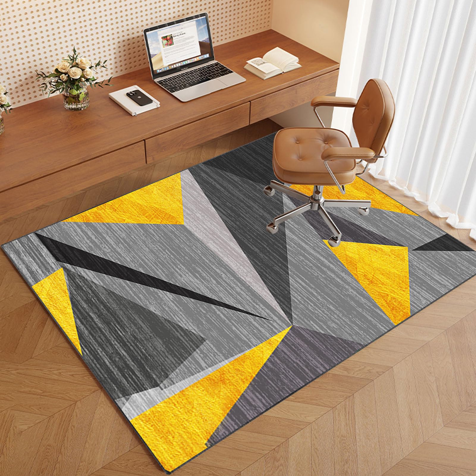 VETCS Gaming Stuhl Unterlage, Bürostuhl Unterlage, Bodenschutz Matte für Bürostuhl, Schreibtischstuhl Unterlage für zu Hause, Bodenschutzmatte für Hartböden, Gaming Teppich für Parkett 120 x 140 cm
