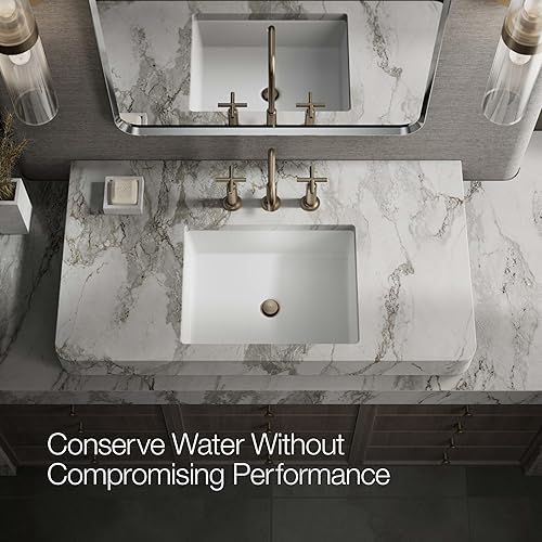 Miniatura 9 de Kohler K-14410-4-BGD Purist - Grifo para lavabo de baño con manijas de palanca baja y boquilla baja, K-14408-3-BV