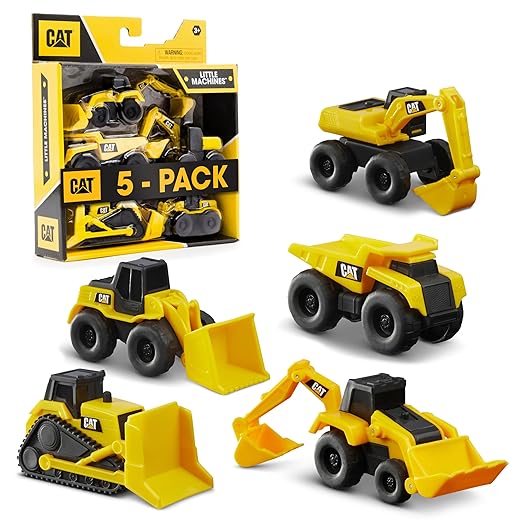 Cat Construction Little Machines 5 Pack - Great Cake Toppers