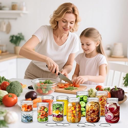 Miniatura 6 de Aliggbent 130 tapas para conservas de boca regular de 2.756 in, herméticas tipo dividido, para tarros Mason de boca regular, a prueba de fugas