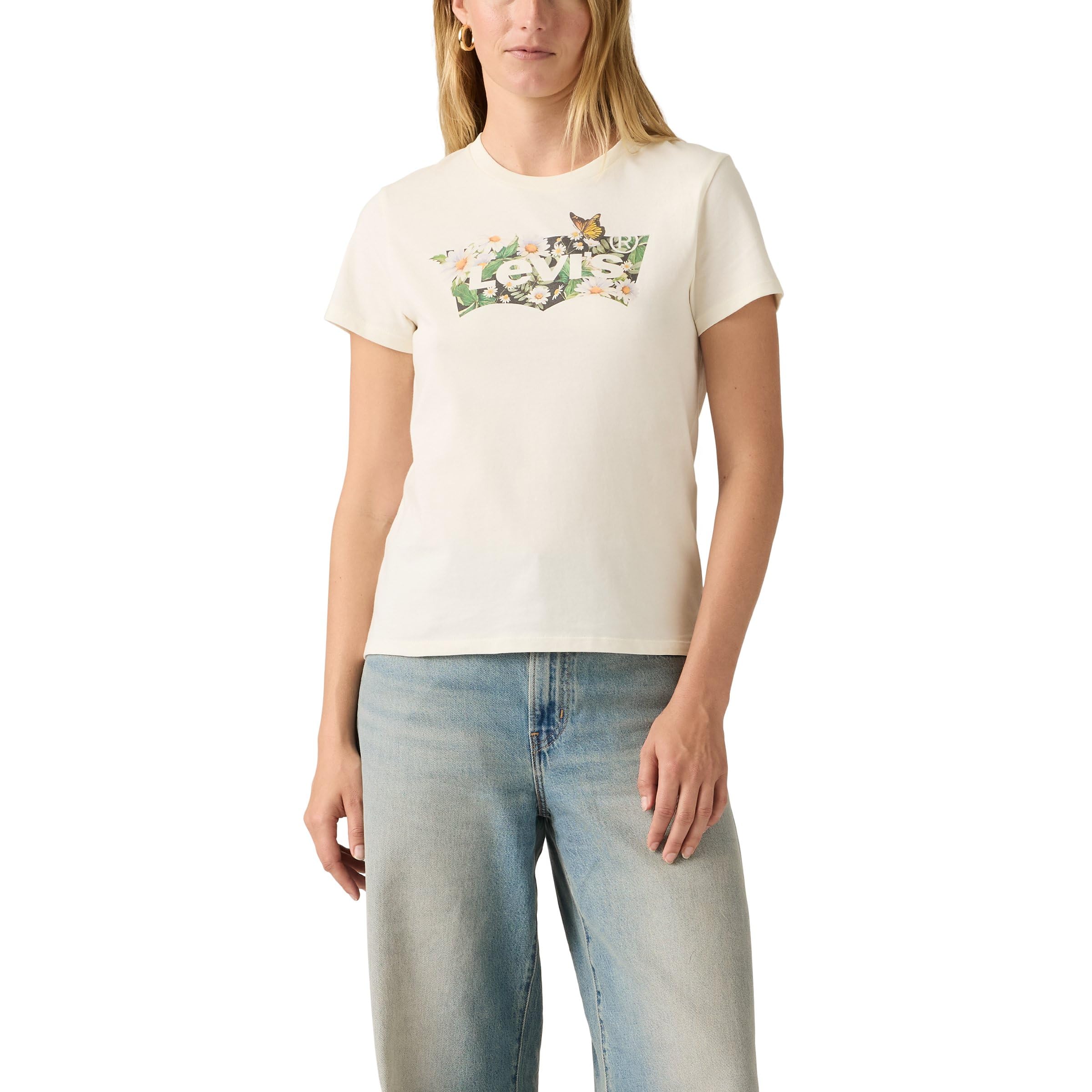 Levi's The Perfect Tee T-Shirt, Daisy BW Egret, M Women's