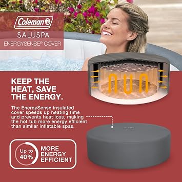 Coleman SaluSpa Energy-Efficient AirJet 4-6 Person Inflatable Hot Tub | Palm Springs Portable Outdoor Spa, EnergySense Insulated Cover, Freeze Shield Technology, 140 Soothing Jets, 77 x 28