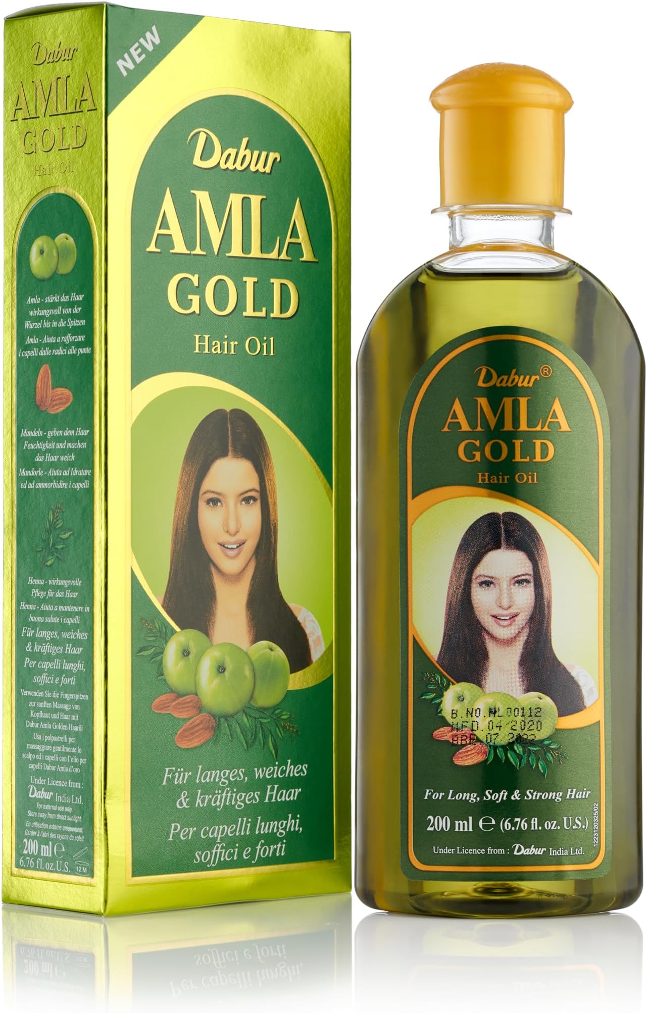 Dabur Amla Gold Hair Oil - 200ml | Promotes Strengthening From Root to Tip | Power Of Amla, Almonds, & Henna | For Long, Soft, & Strong Hair