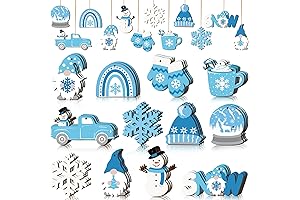 36-Piece Snowflake Style Winter Christmas Wood Ornaments