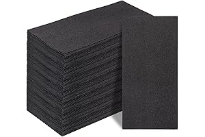 12" x 17" Black Linen Feel Disposable Napkins