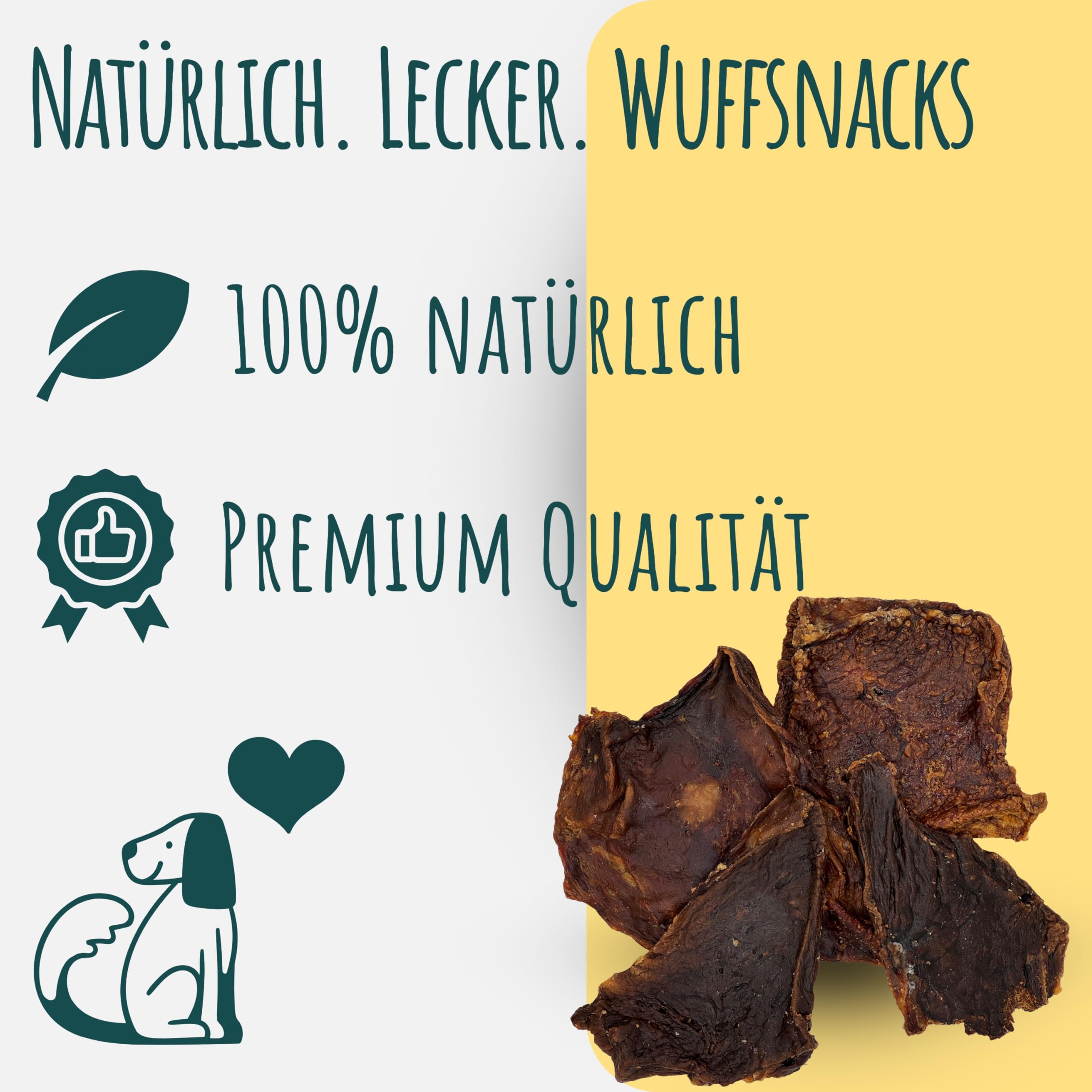 Deshidrato de ternera para perros | 2,5 kg | carne de perro deshidratada | 100% carne de res | carne de vacuno natural y seca | baja en grasa y rica en proteínas | carne seca de ternera de Wuffsnacks