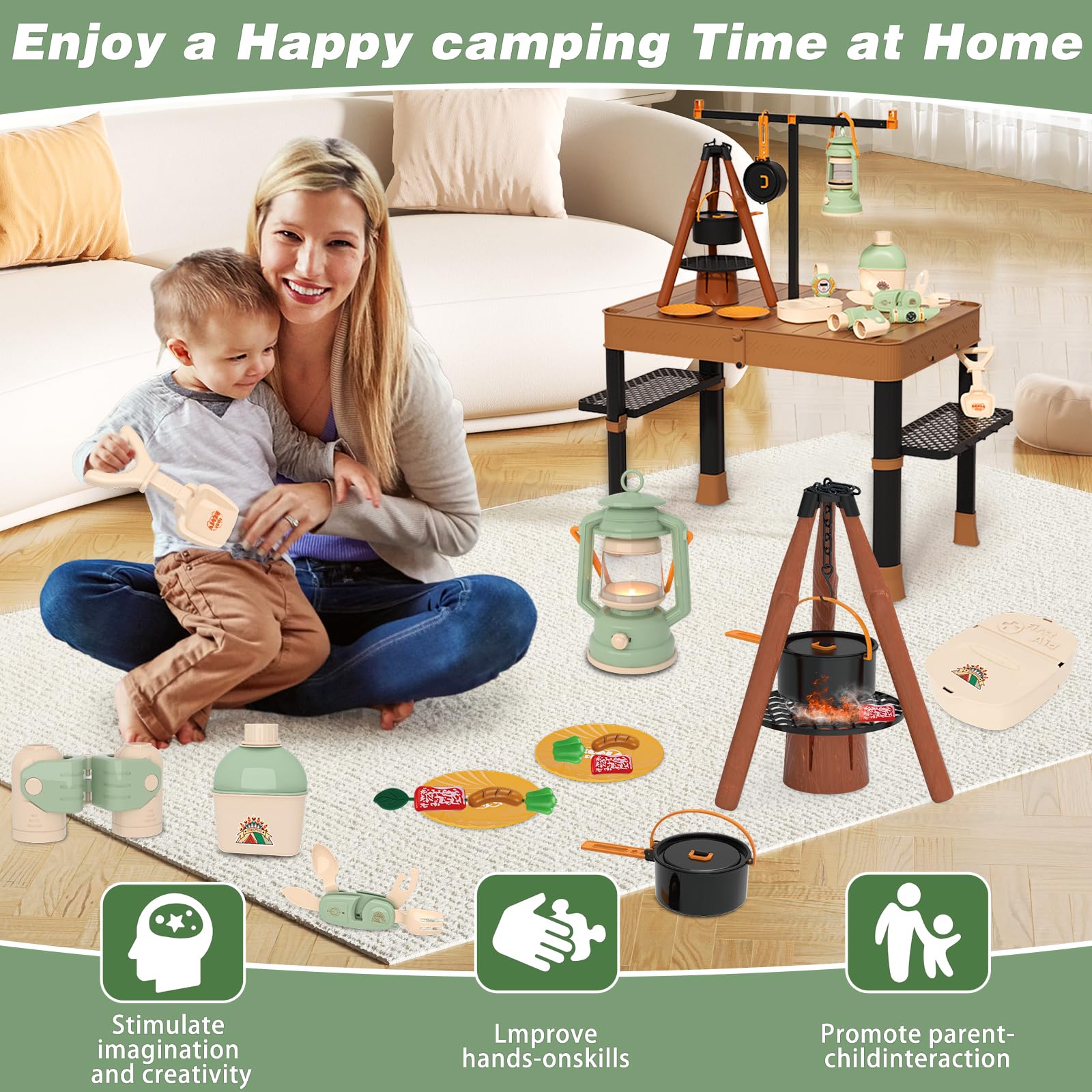 Kids Camping Set Dropship 56Pcs Kids Camping Toy Set With Playtent