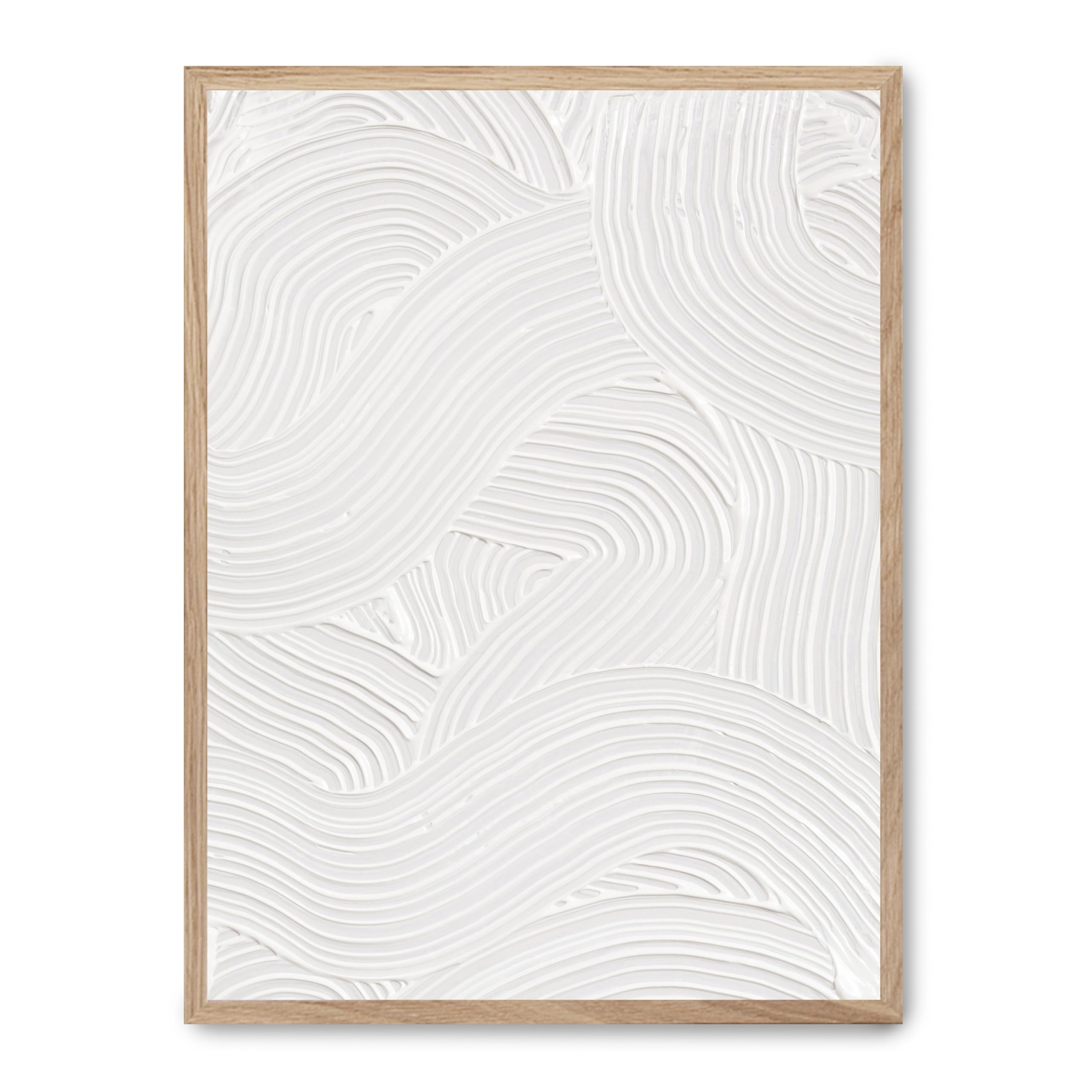 Cuadro abstract art in white FASE5 pour un salon lumineux