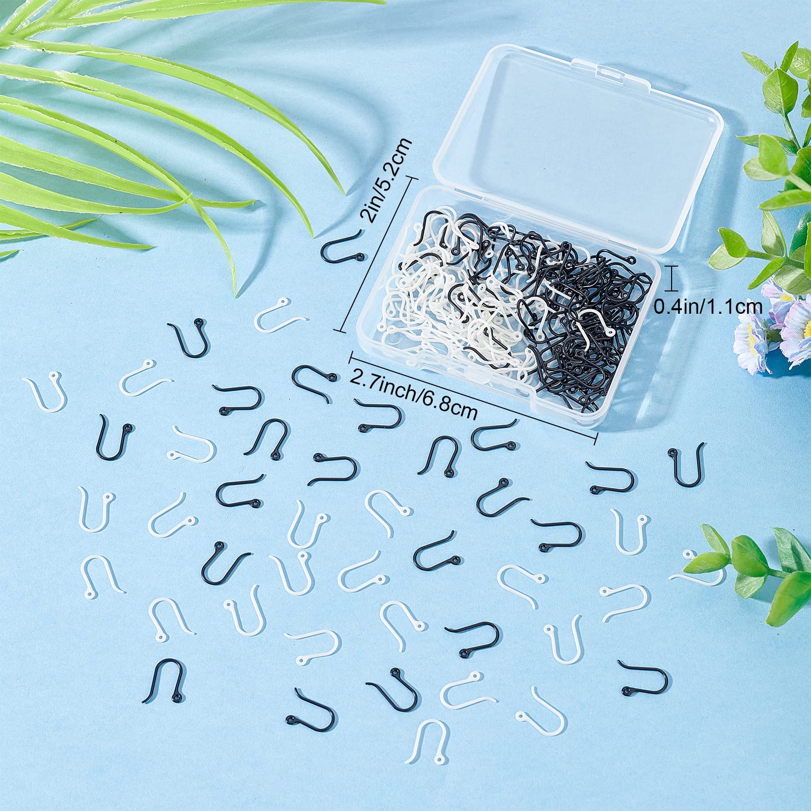 SUNNYCLUE 200 Crochets De Boucles D'Oreilles En Plastique Transparents Hypoallergéniques