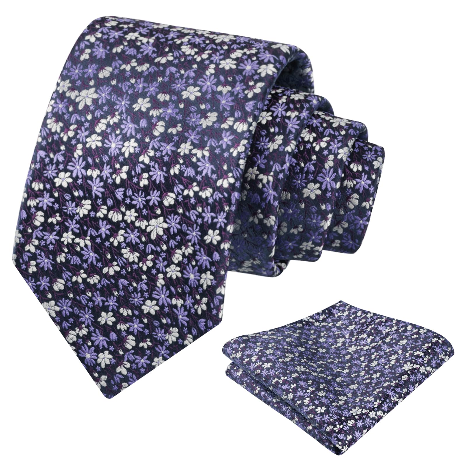 Alizeal Mens 3.15'' Floral Tie with Pocket Square