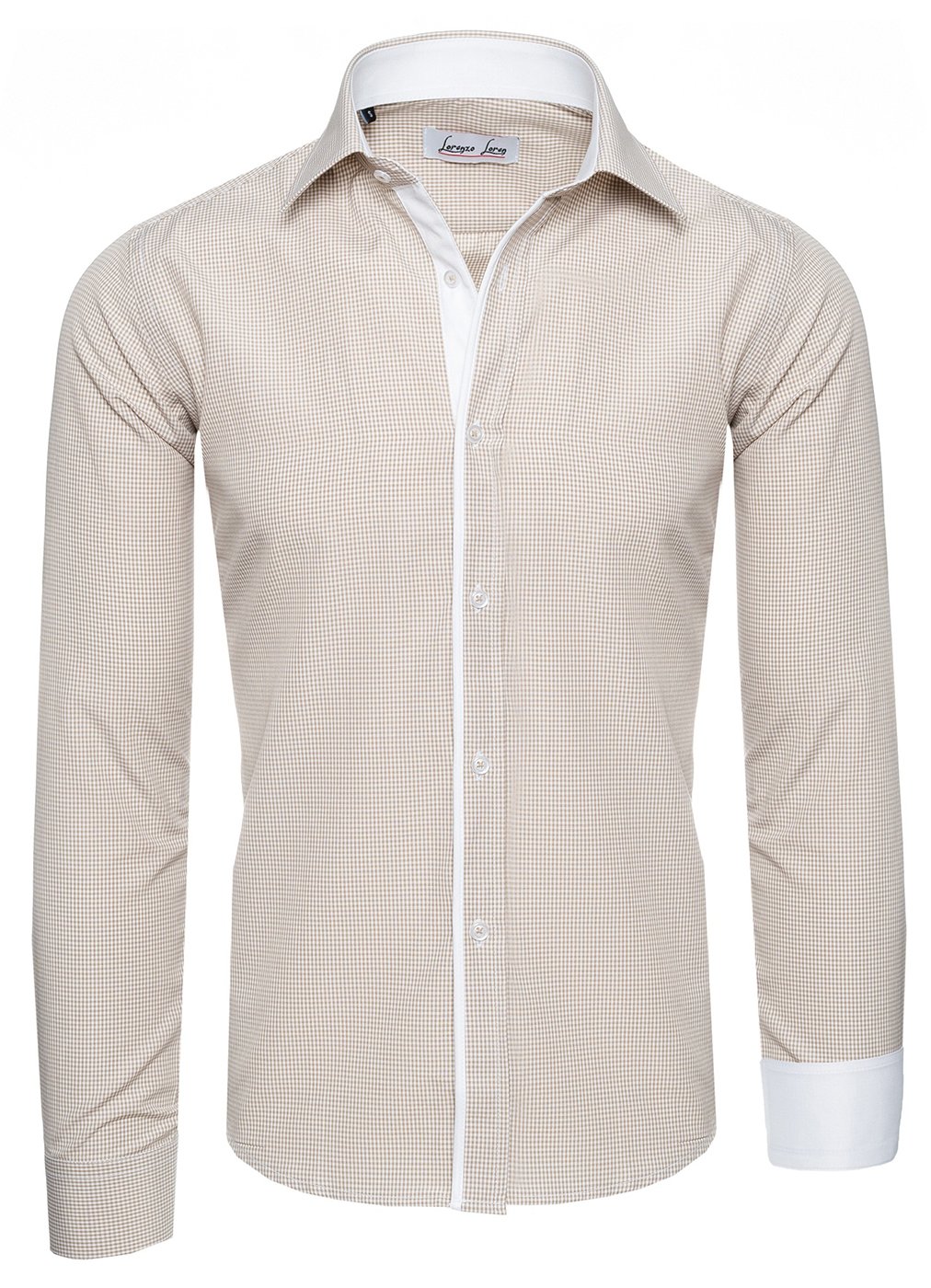Rock Creek Camicia da uomo con cappuccio a quadri M65, Beige - H334, XL